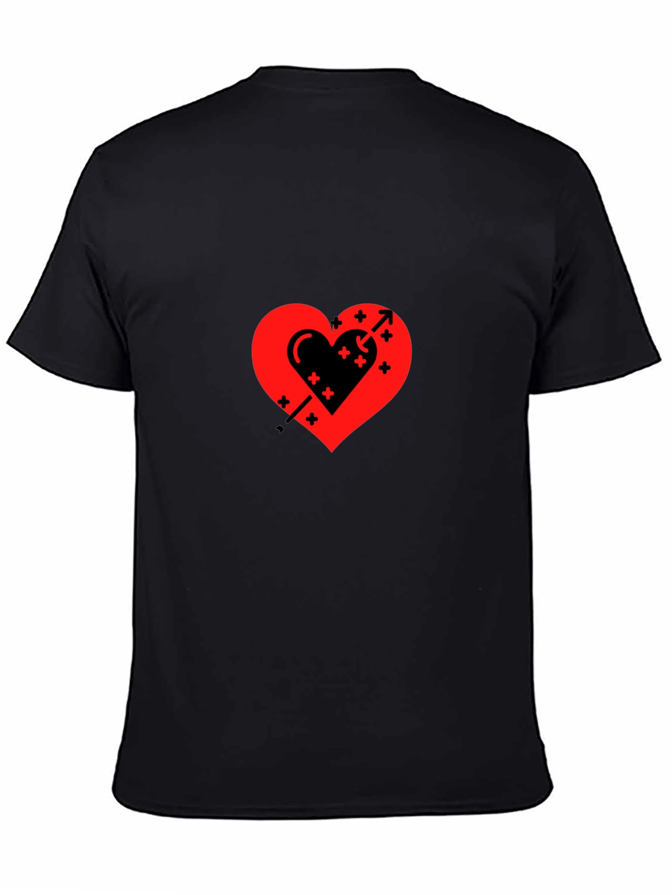 Heart & Arrow Graphic Black T-Shirt