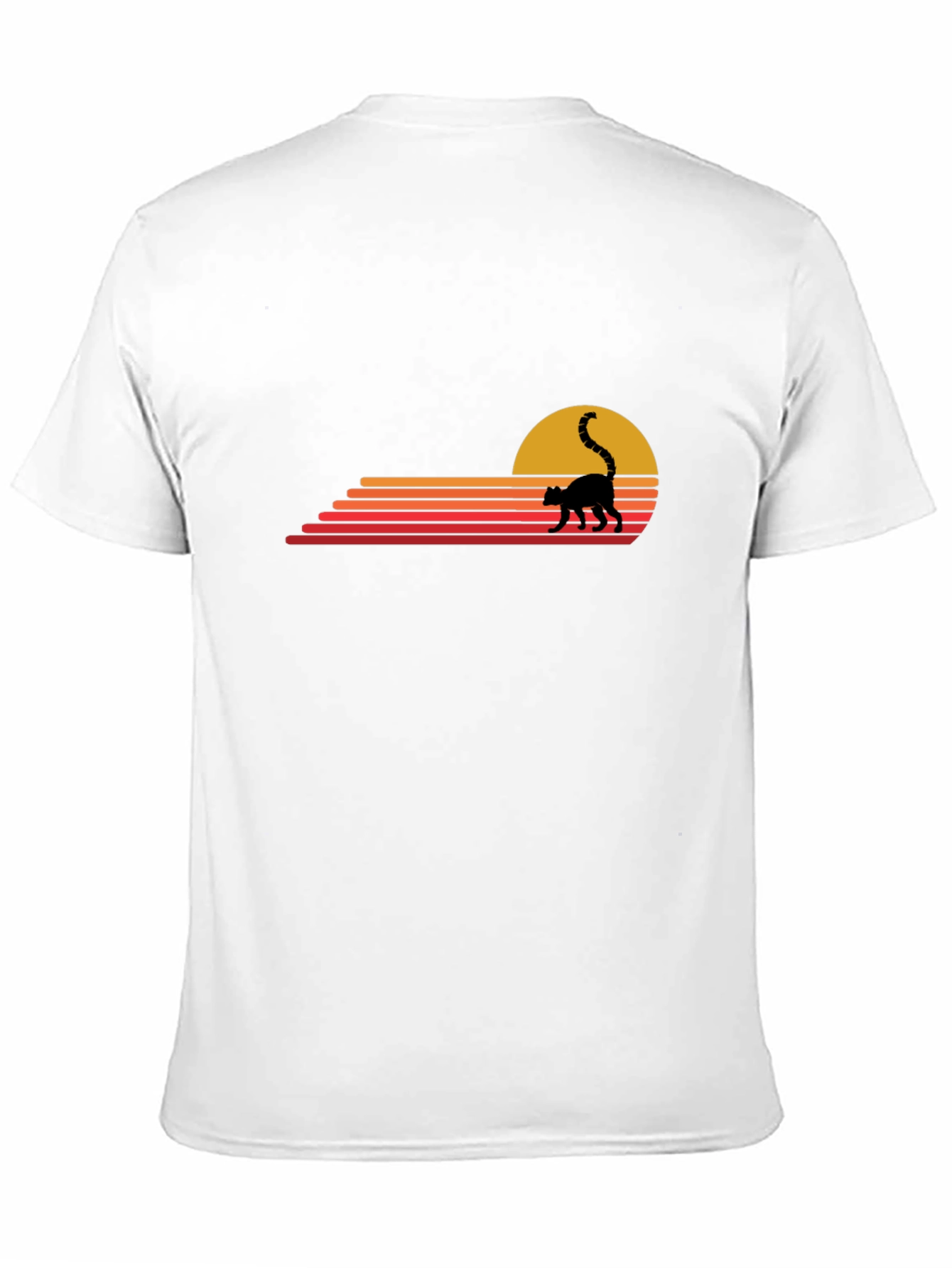Retro Lemur Sunset Graphic Tee - Black