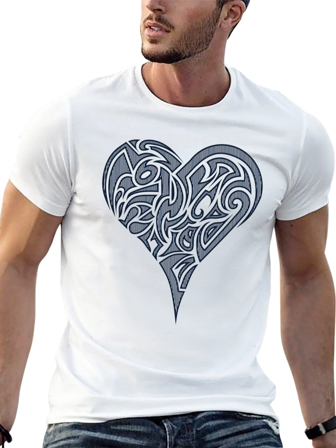 Tribal Heart Graphic Black T-Shirt