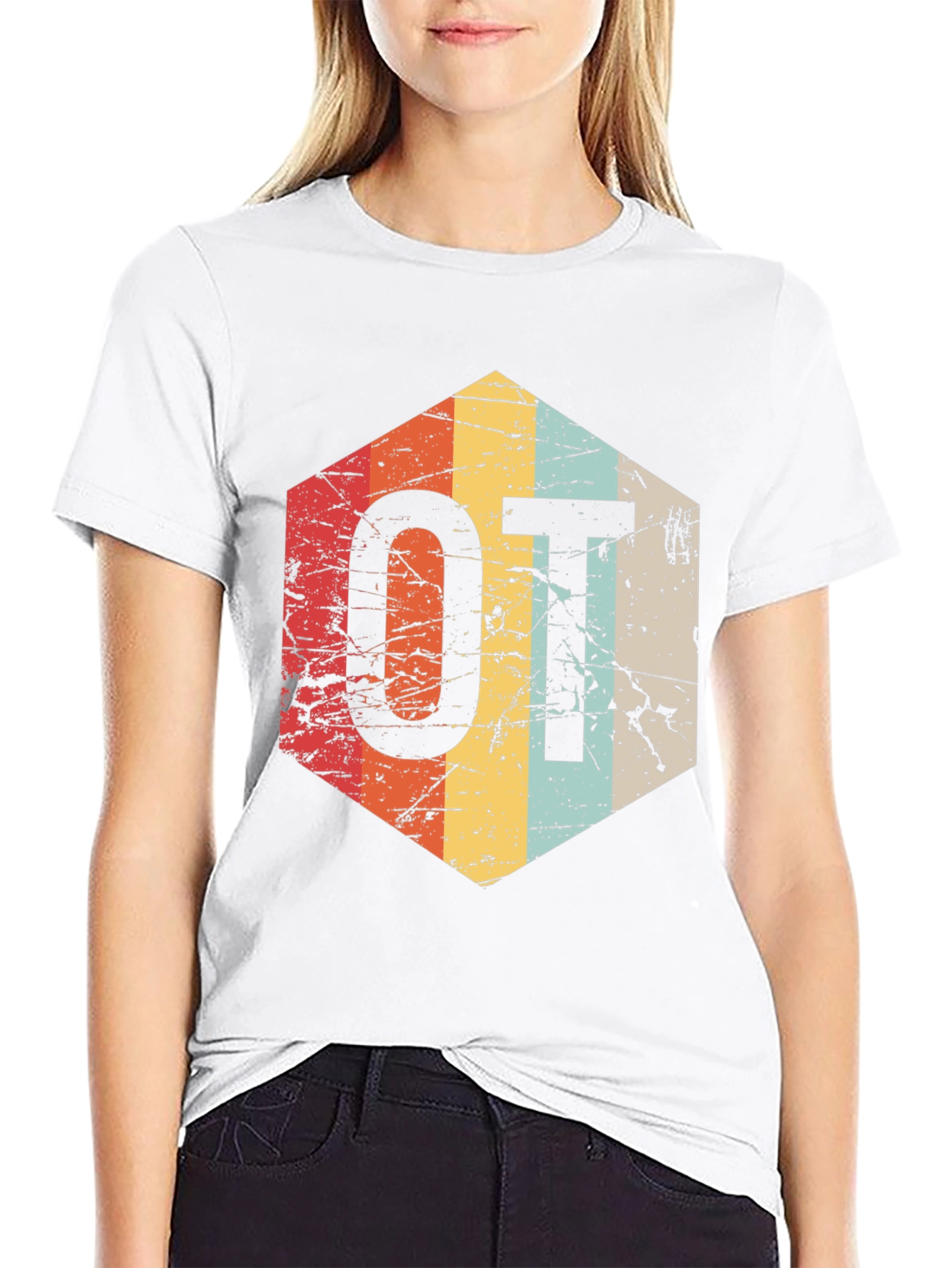 Retro OT Hexagon T-Shirt - Occupational Therapy Gift