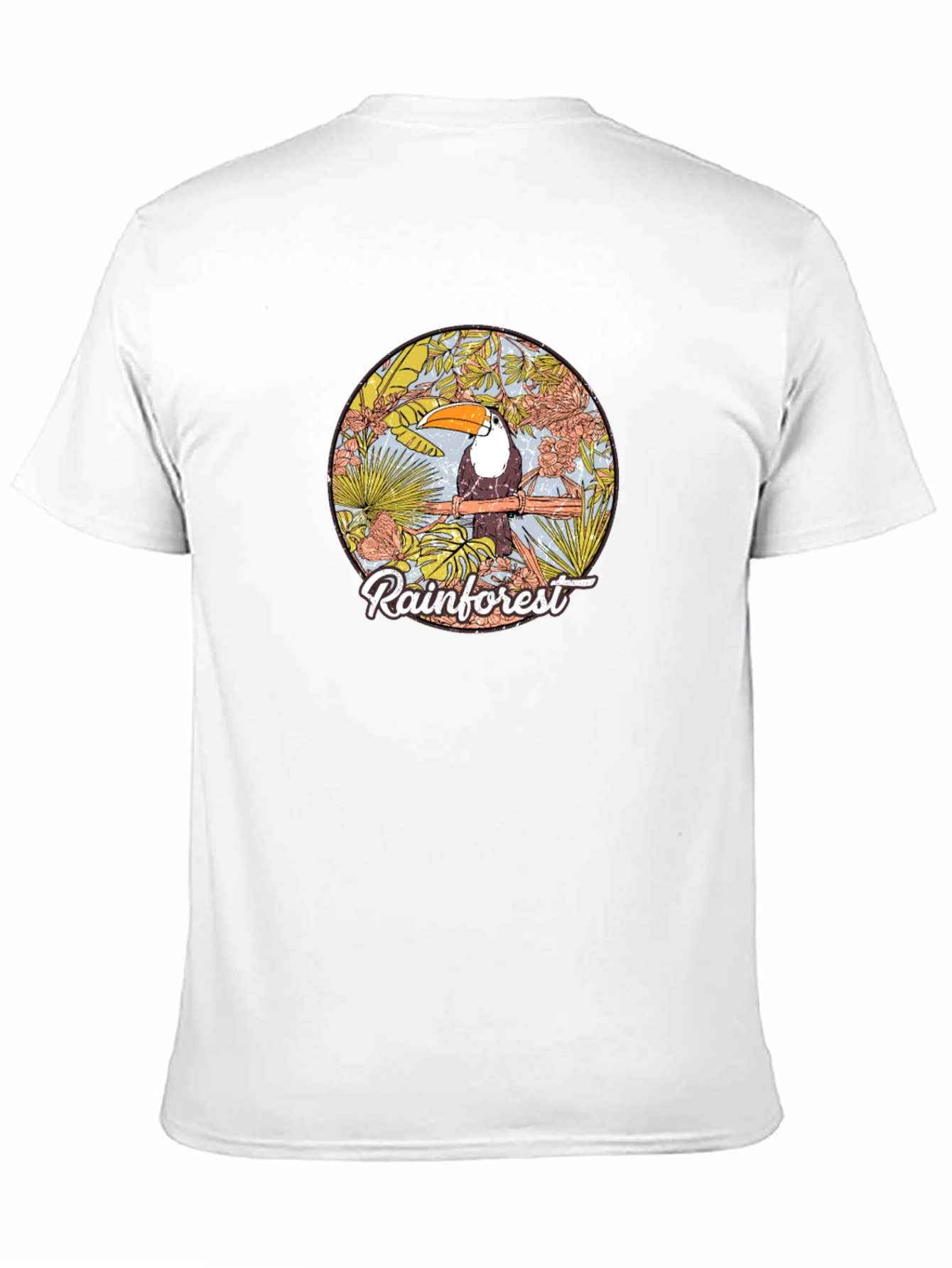 Rainforest Toucan Graphic Tee - Black Cotton T-Shirt