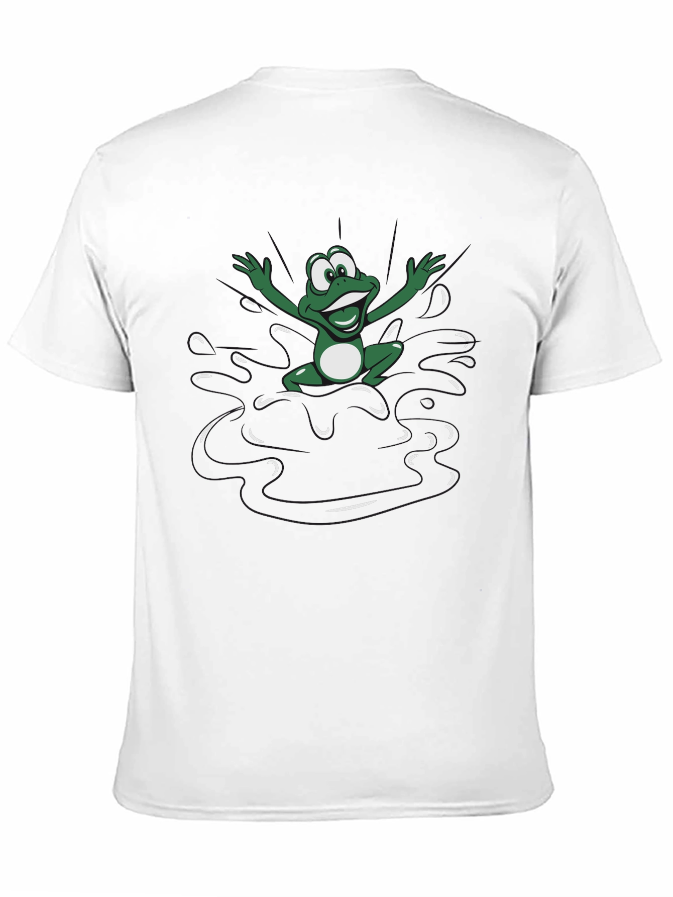 Frog Splash Graphic Tee - Black Cotton T-Shirt