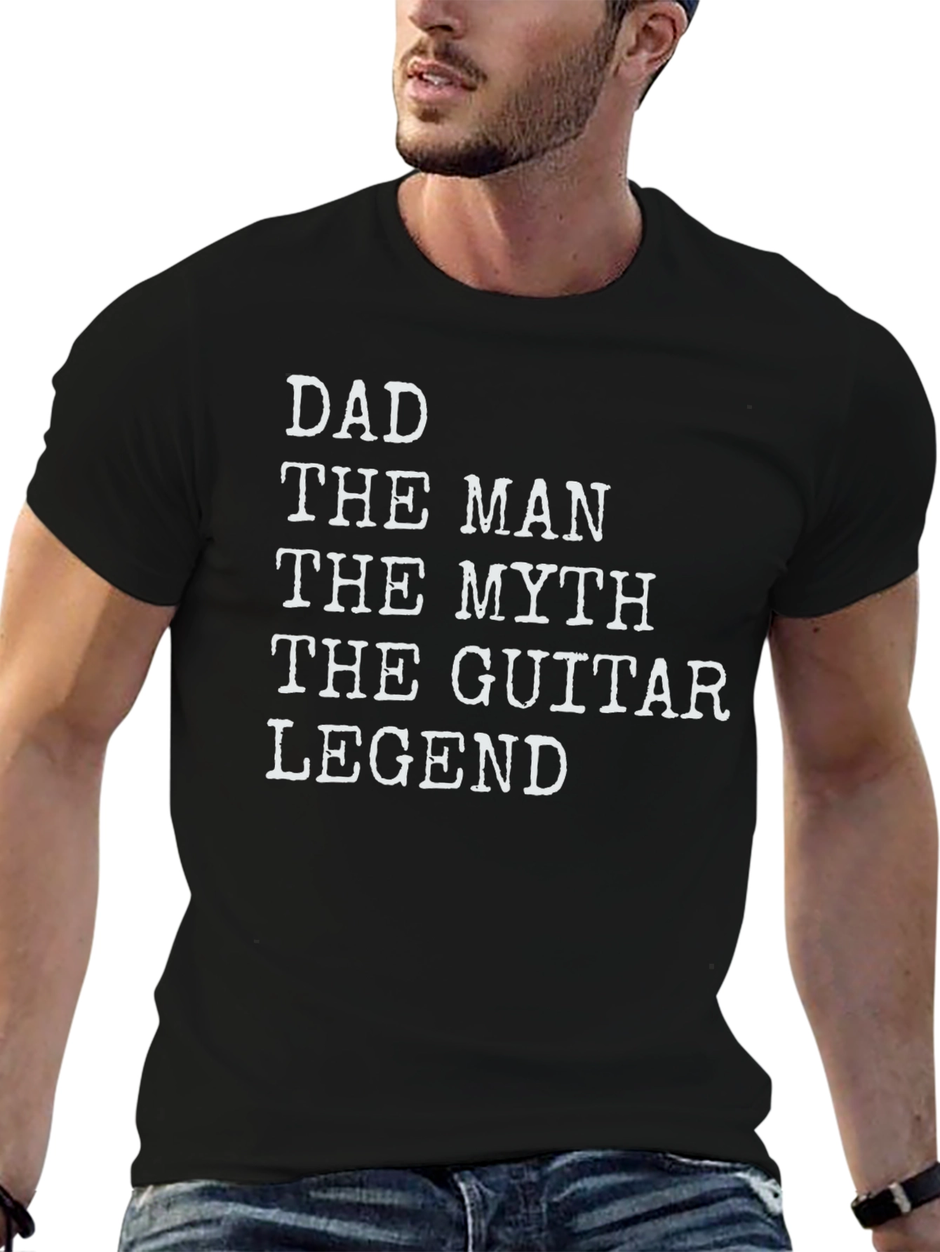 Dad The Man The Myth Guitar Legend Black T-Shirt
