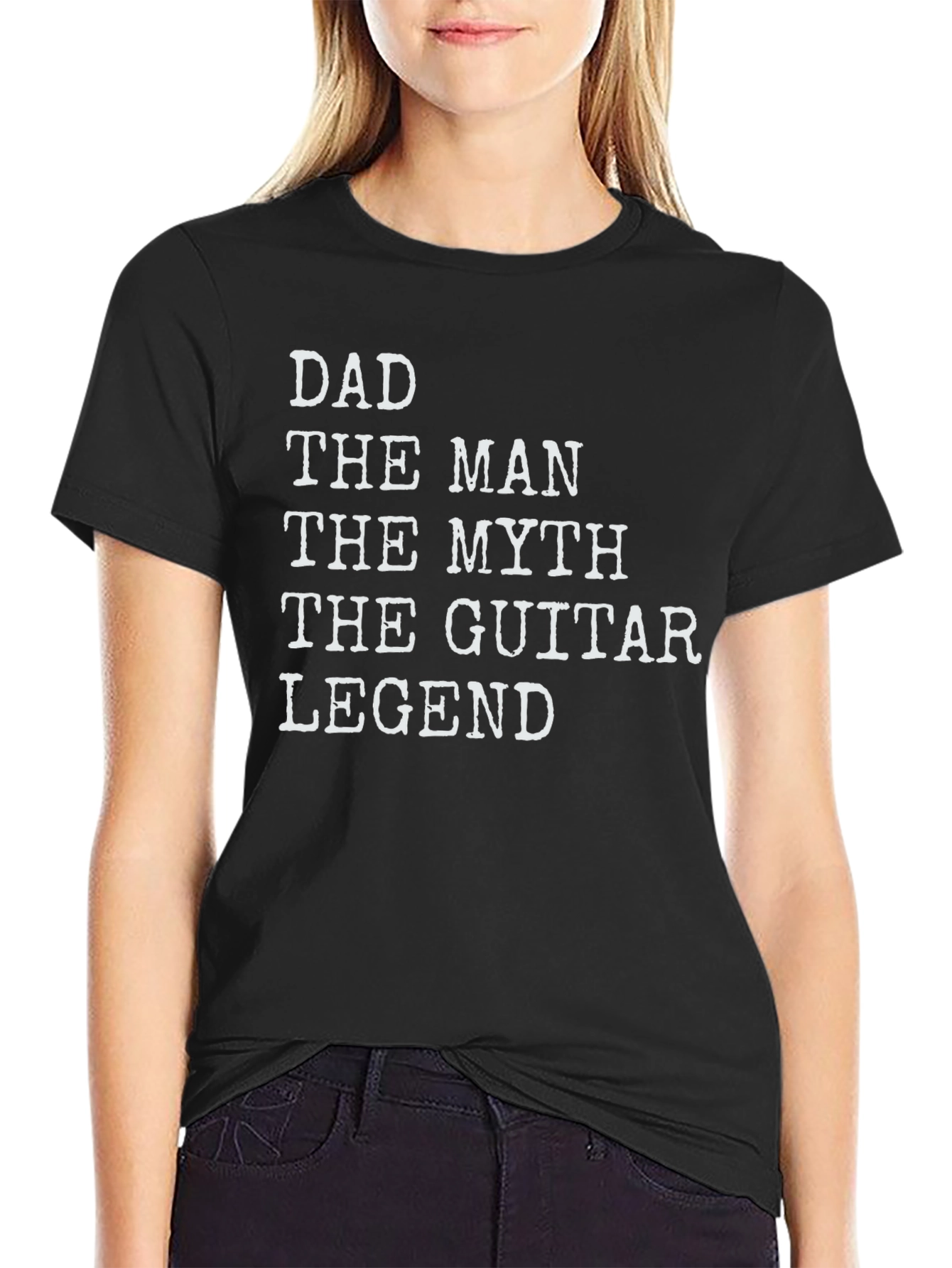 Dad The Man The Myth Guitar Legend Black T-Shirt