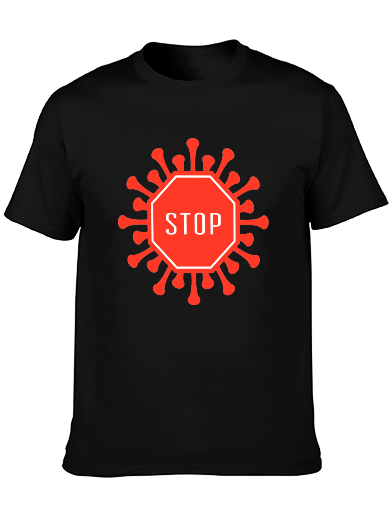 Stop Virus Graphic T-Shirt - Black
