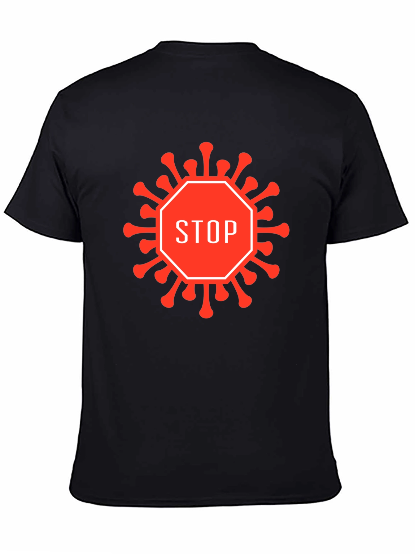 Stop Virus Graphic T-Shirt - Black