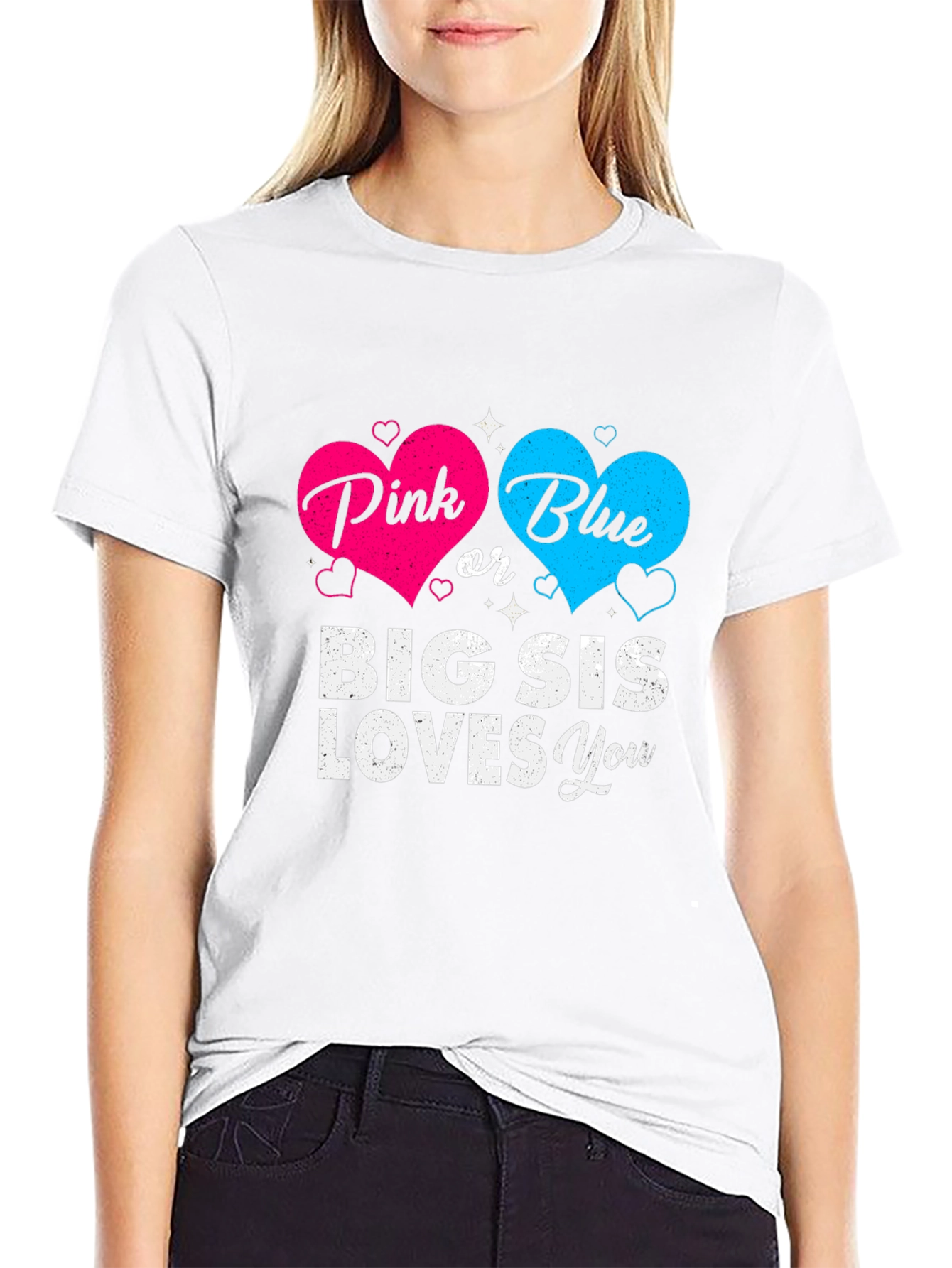 Pink or Blue Big Sis Loves You T-Shirt