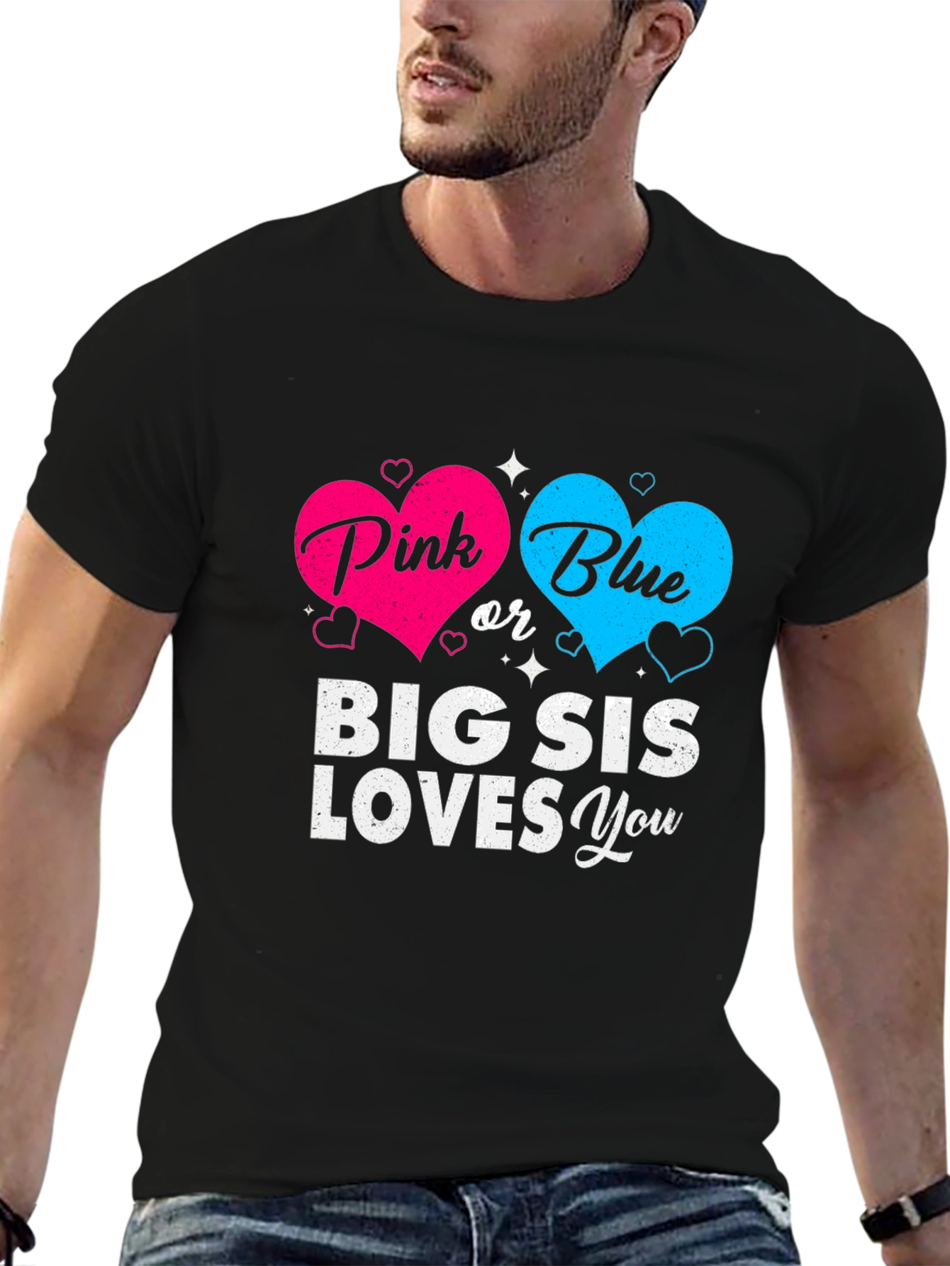Pink or Blue Big Sis Loves You T-Shirt