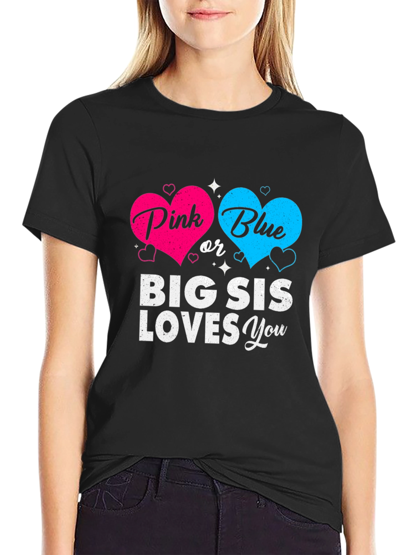 Pink or Blue Big Sis Loves You T-Shirt