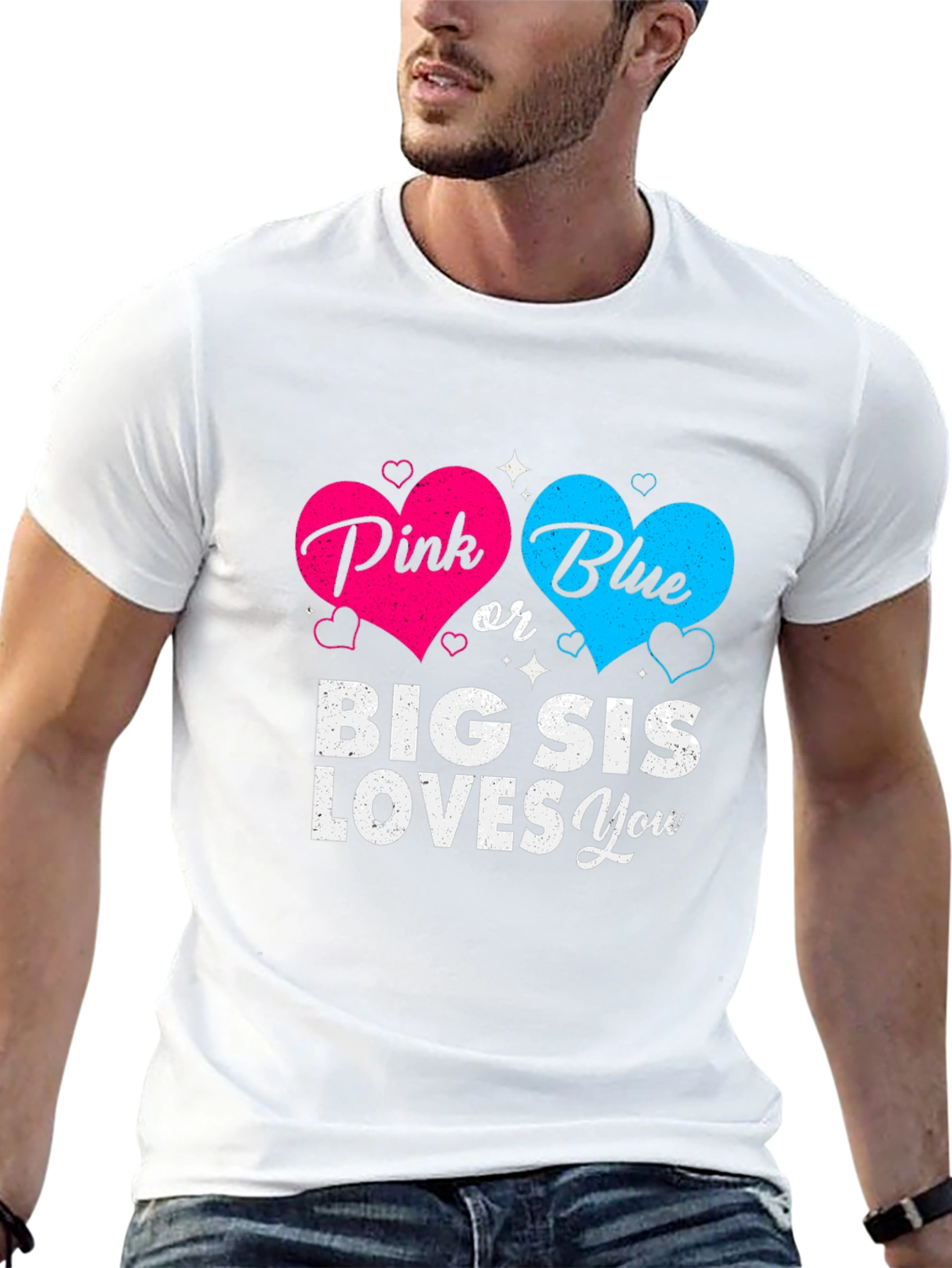 Pink or Blue Big Sis Loves You T-Shirt