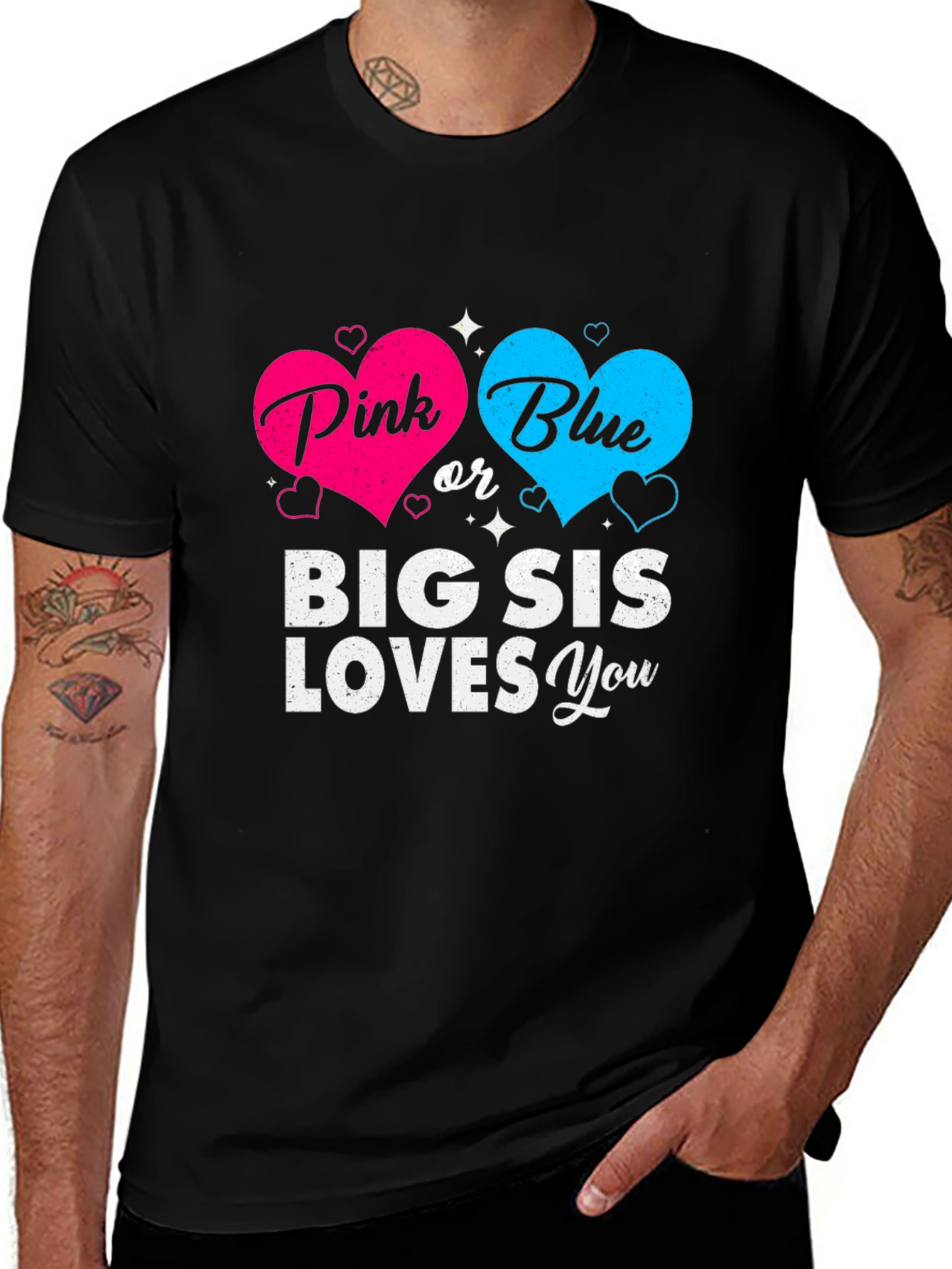 Pink or Blue Big Sis Loves You T-Shirt
