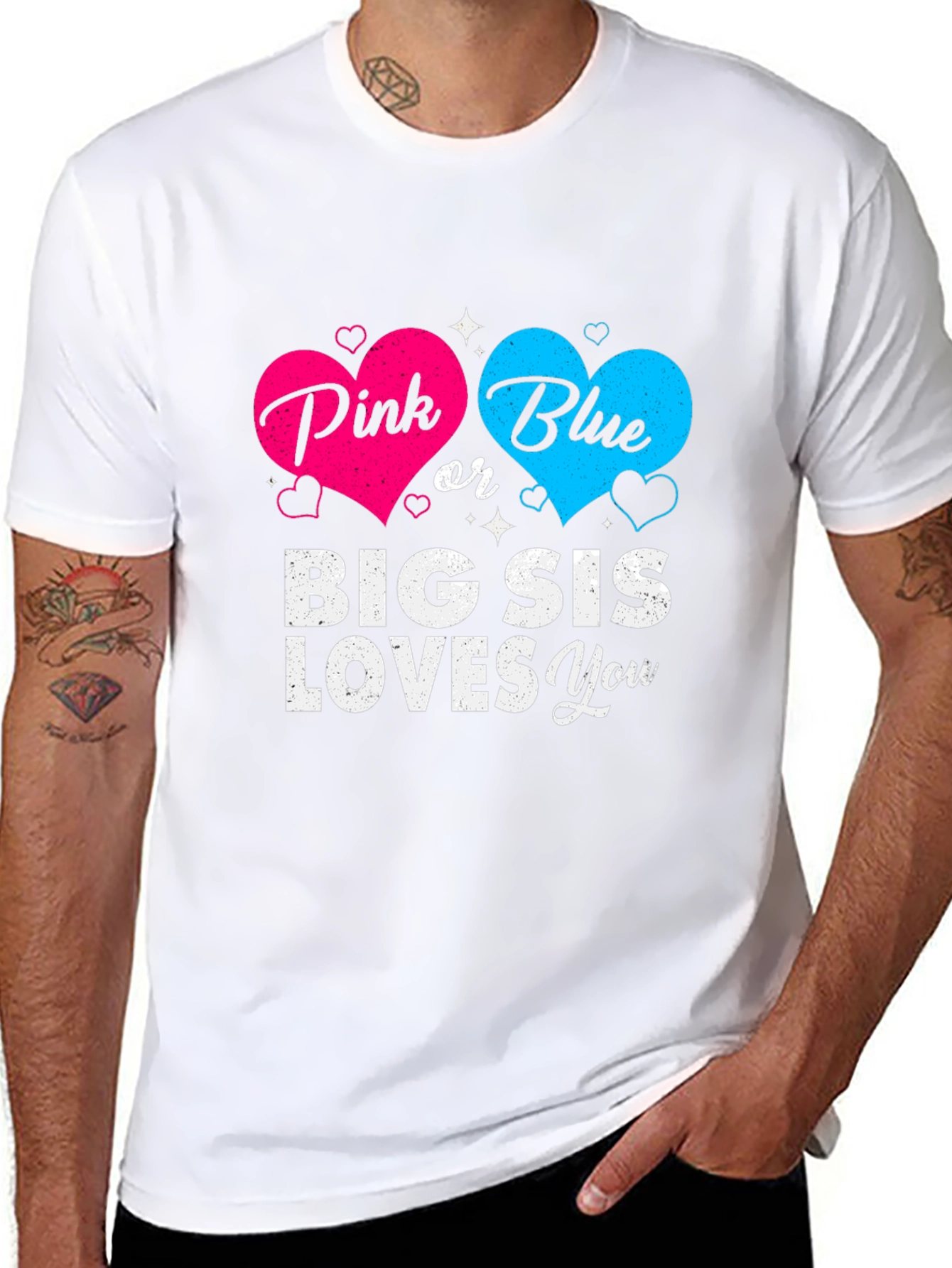 Pink or Blue Big Sis Loves You T-Shirt