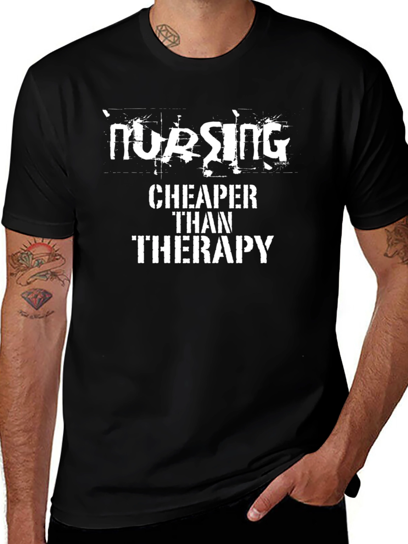 Nursing Cheaper Than Therapy Graphic T-Shirt