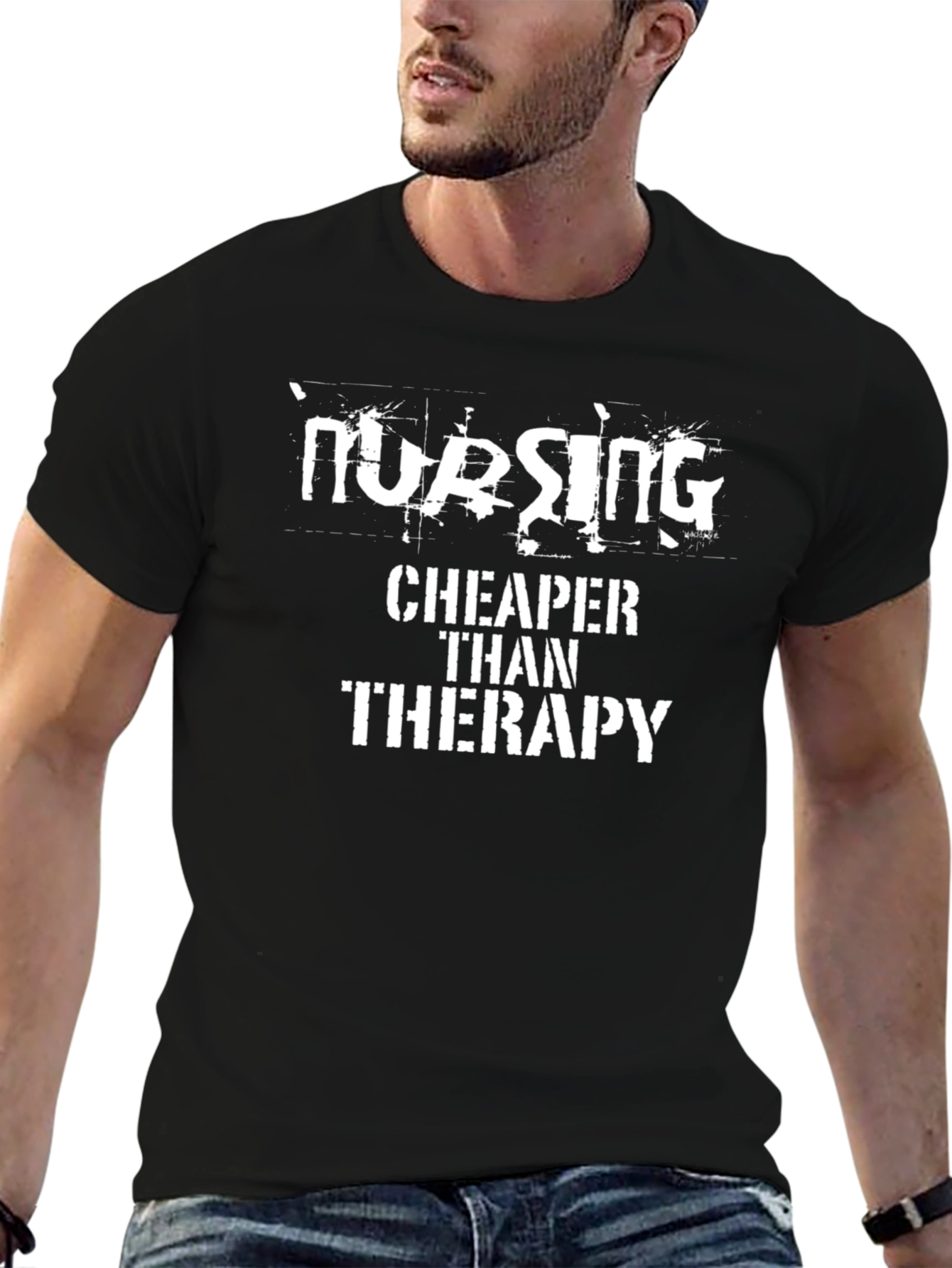 Nursing Cheaper Than Therapy Graphic T-Shirt