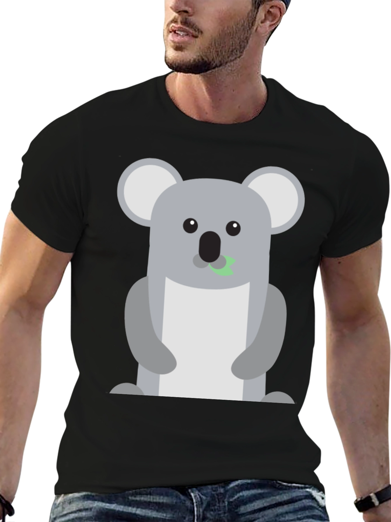 Koala Graphic Black T-Shirt - Soft Cotton Blend