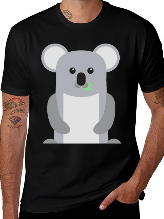 Koala Graphic Black T-Shirt - Soft Cotton Blend