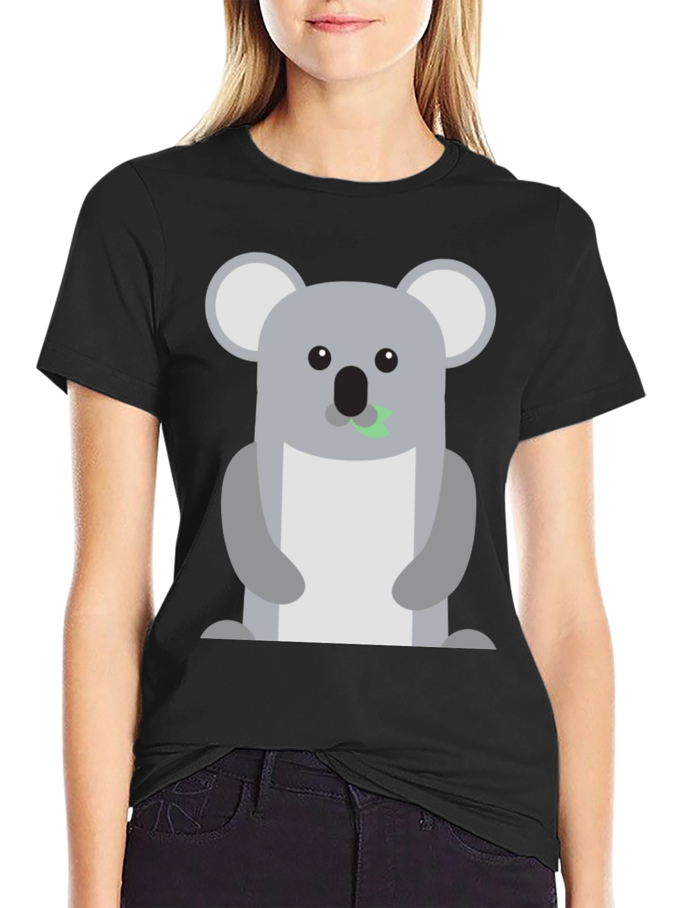 Koala Graphic Black T-Shirt - Soft Cotton Blend