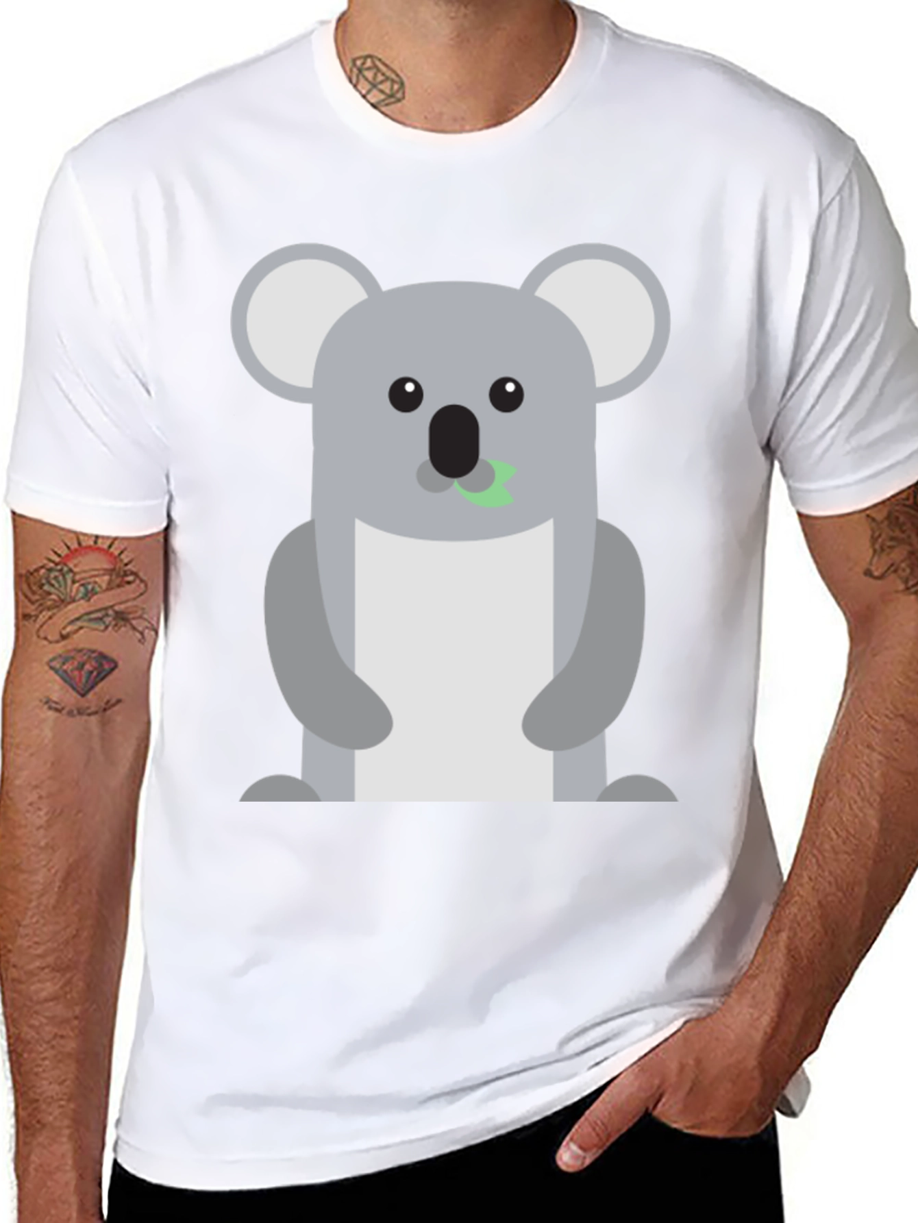 Koala Graphic Black T-Shirt - Soft Cotton Blend