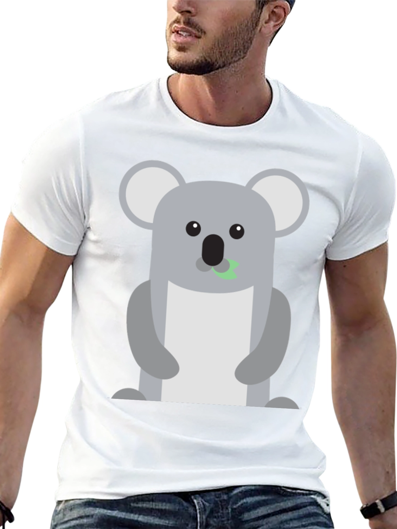 Koala Graphic Black T-Shirt - Soft Cotton Blend