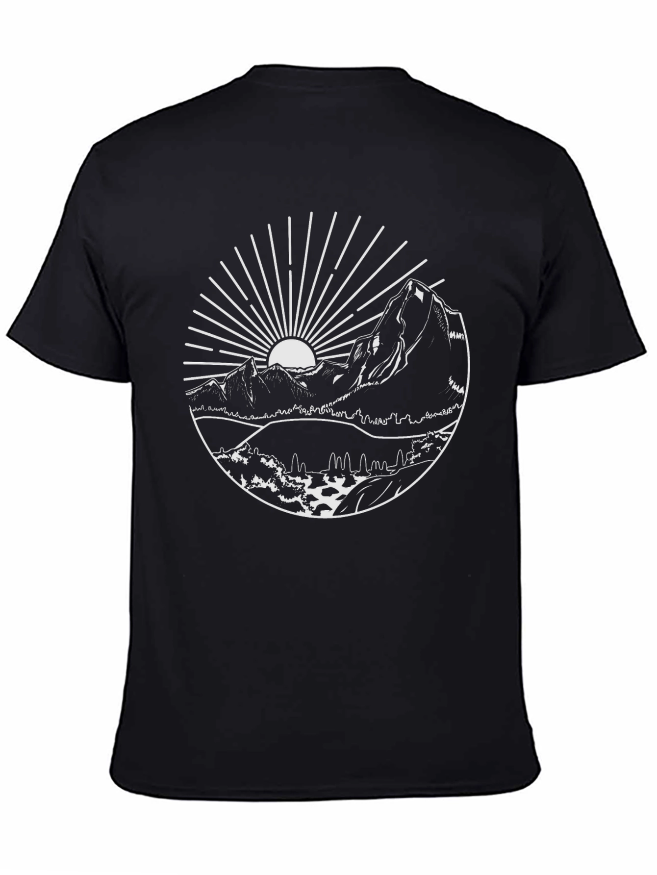 Mountain Graphic Tee - Black Nature Inspired Design
