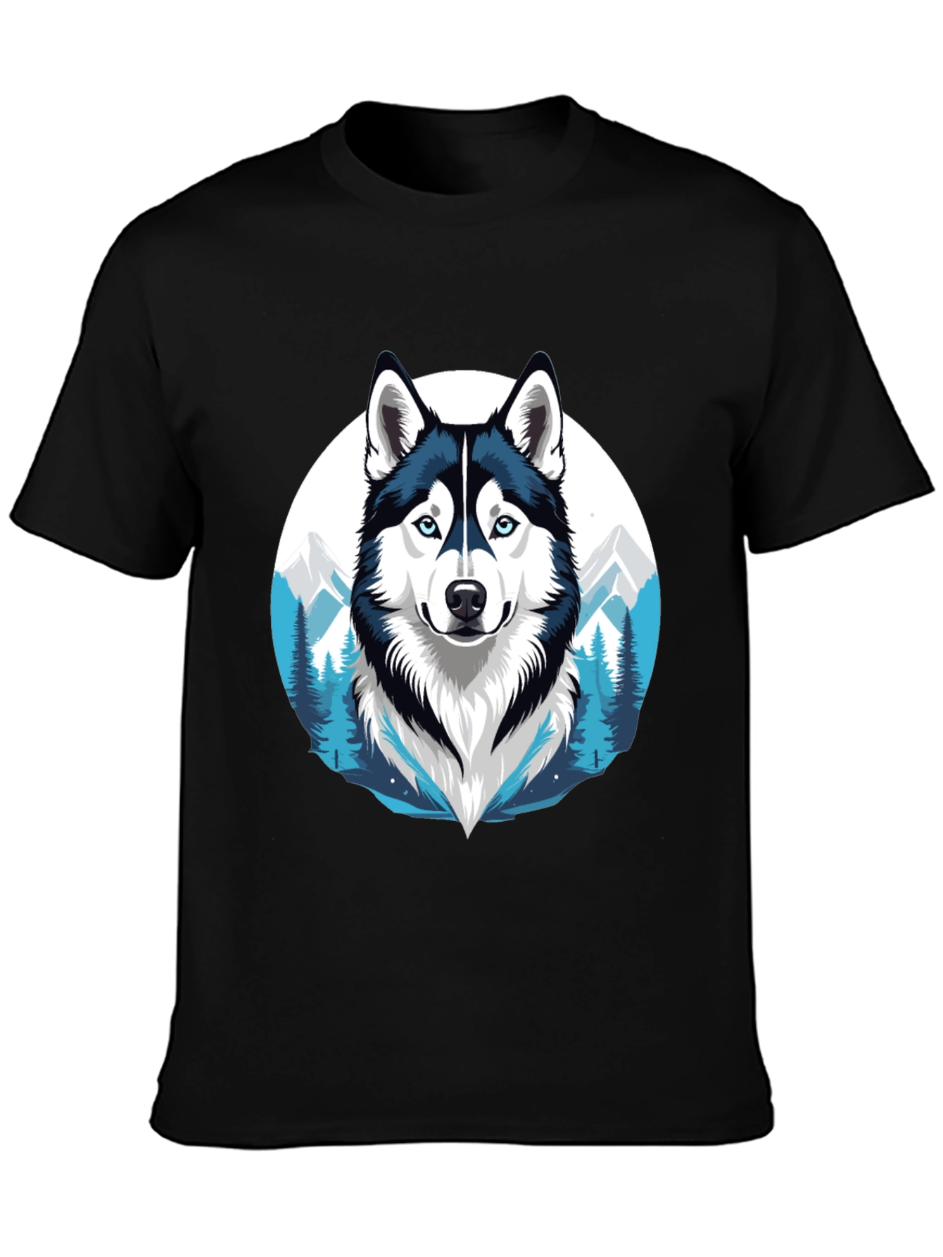 Husky Graphic Tee - Mountain Dog Design