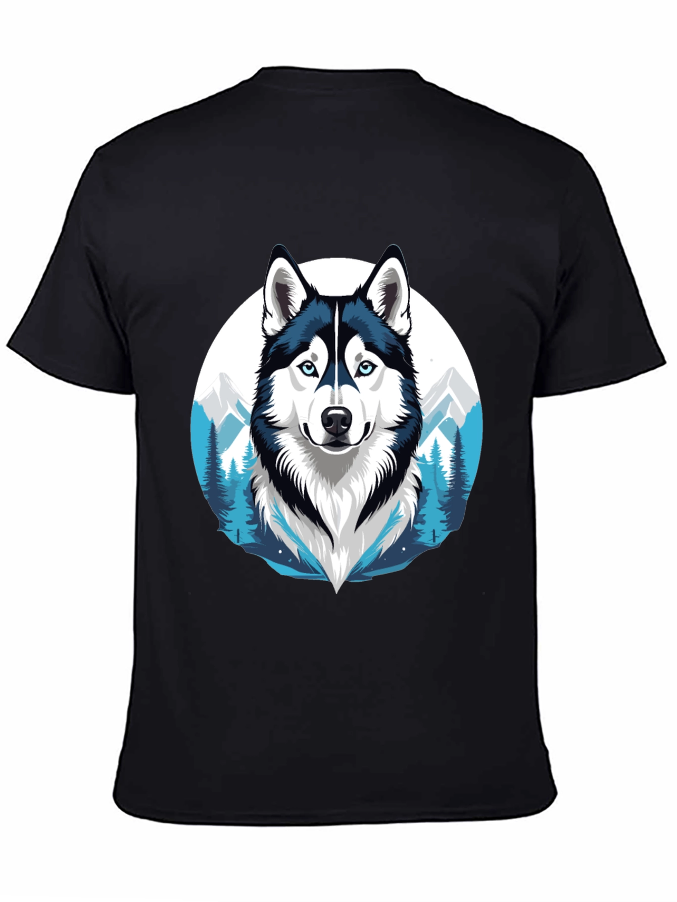 Husky Graphic Tee - Mountain Dog Design