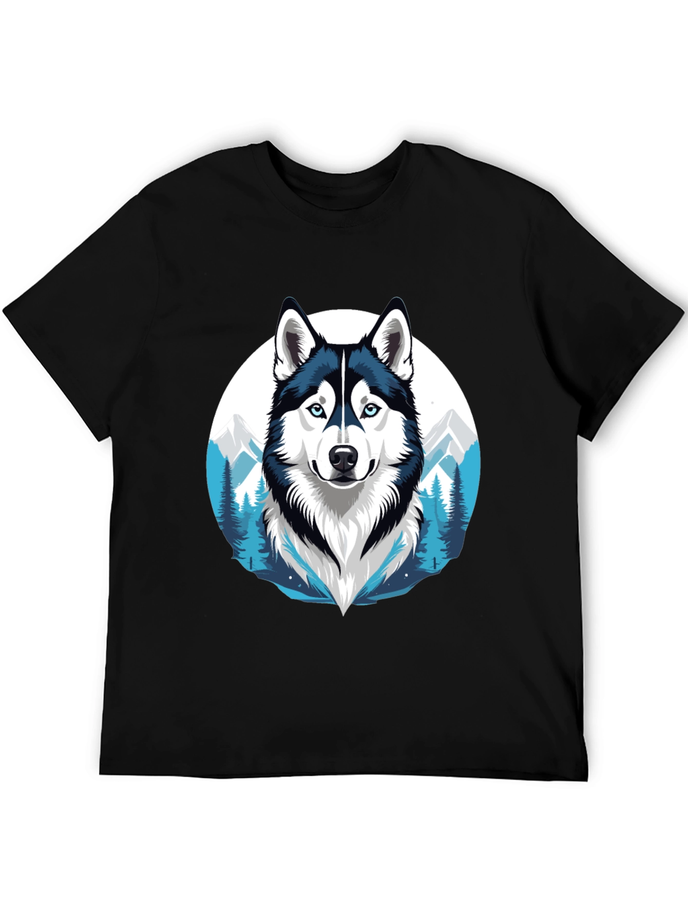 Husky Graphic Tee - Mountain Dog Design