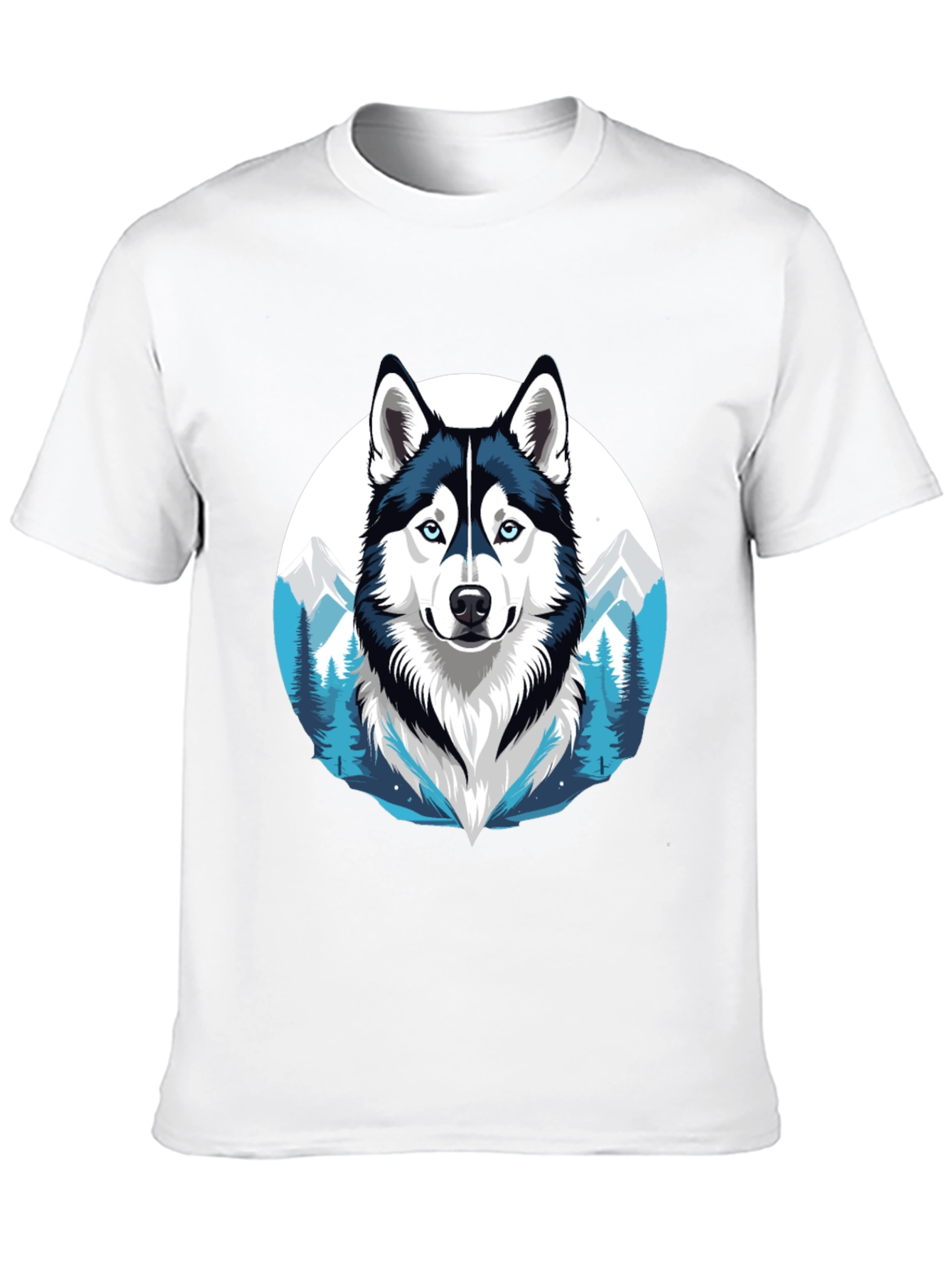 Husky Graphic Tee - Mountain Dog Design
