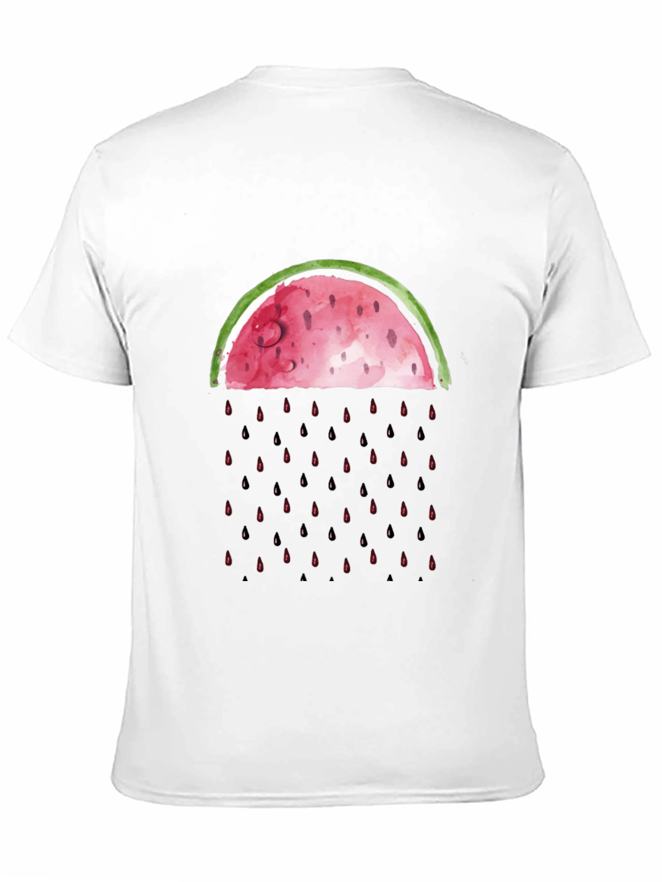 Watermelon Rain Graphic Tee - Black Cotton Shirt