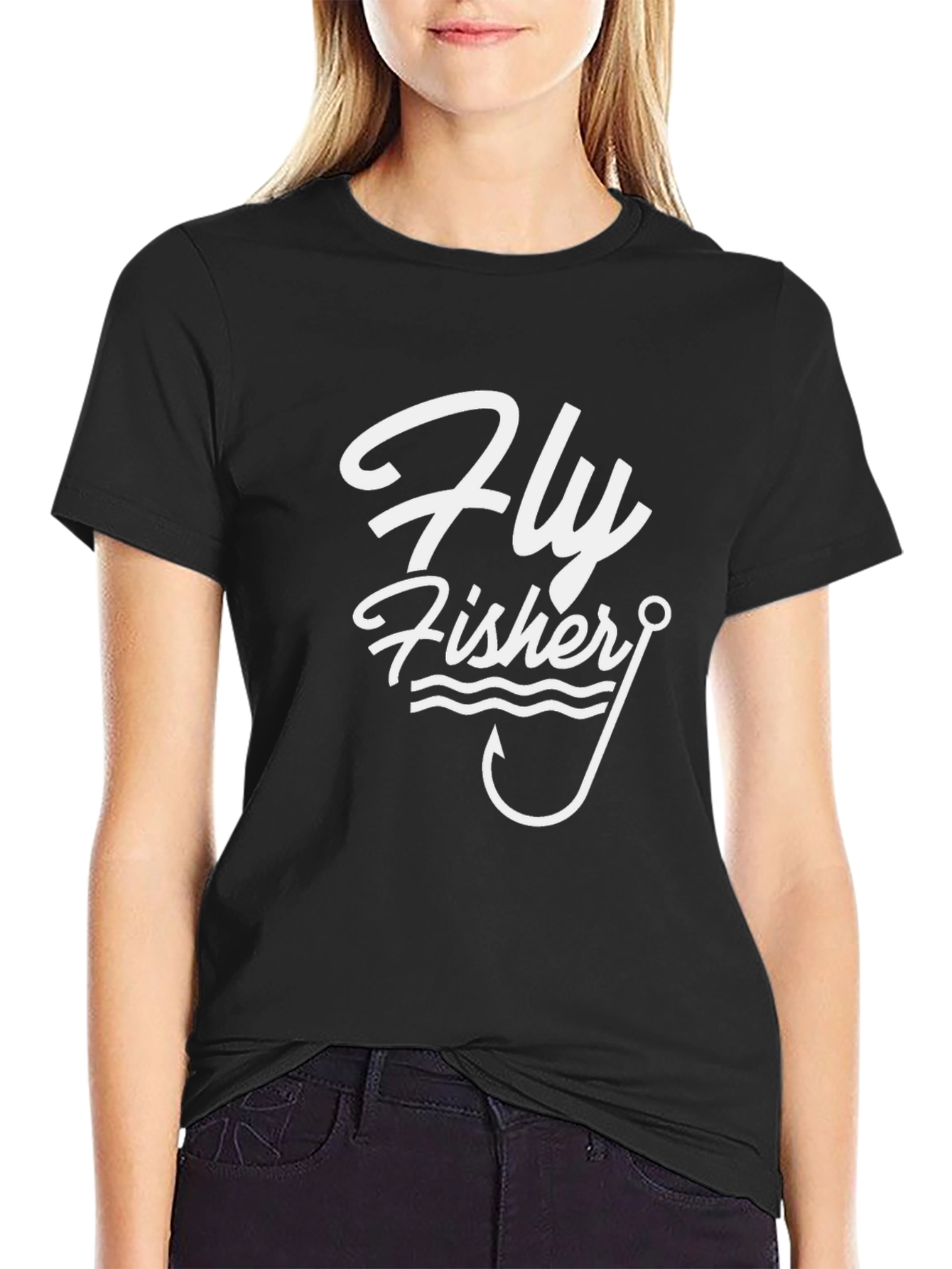 Fly Fisher Graphic T-Shirt -  Mens Black Tee