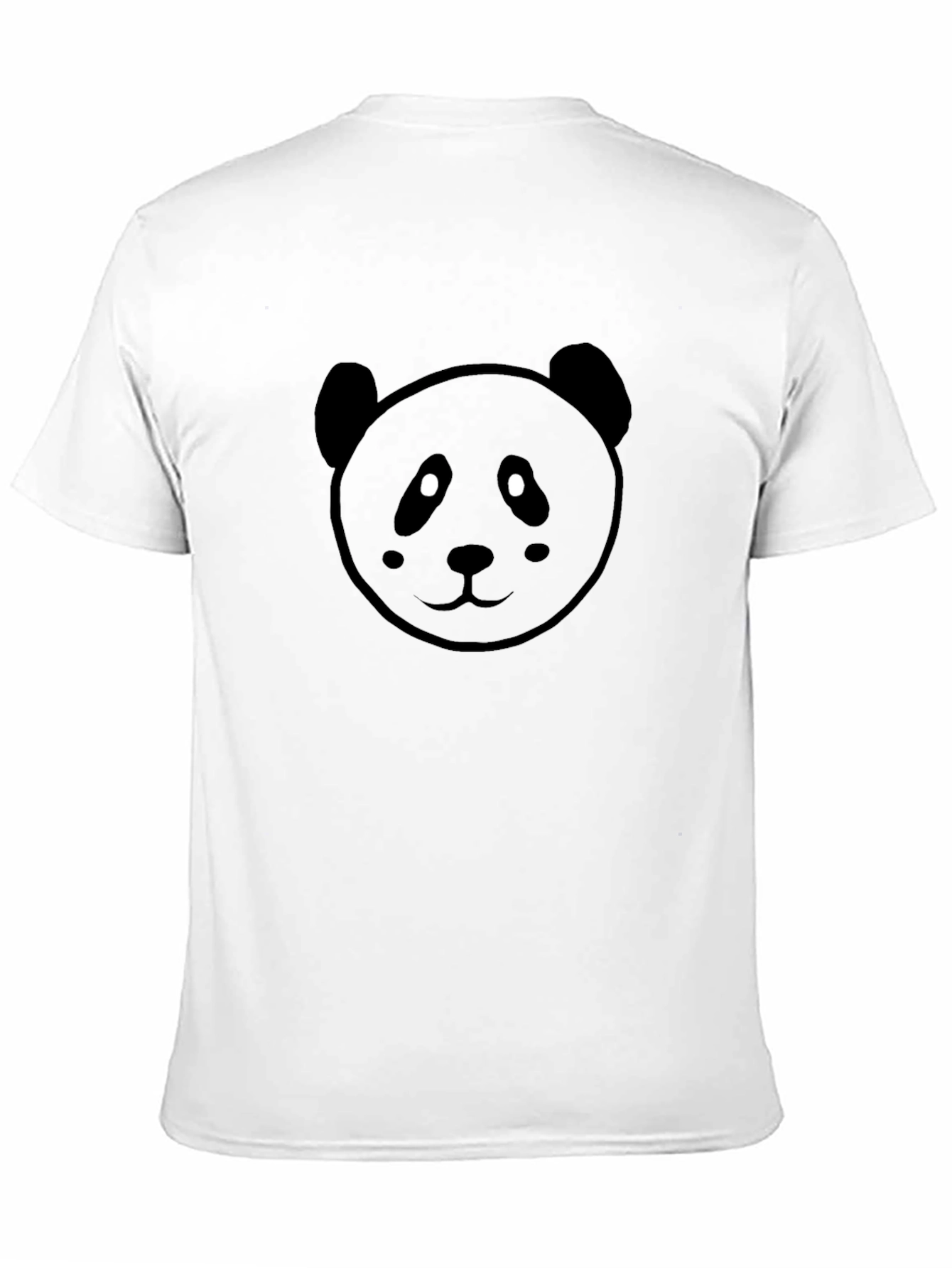 Cute Panda Face Graphic Black T-Shirt