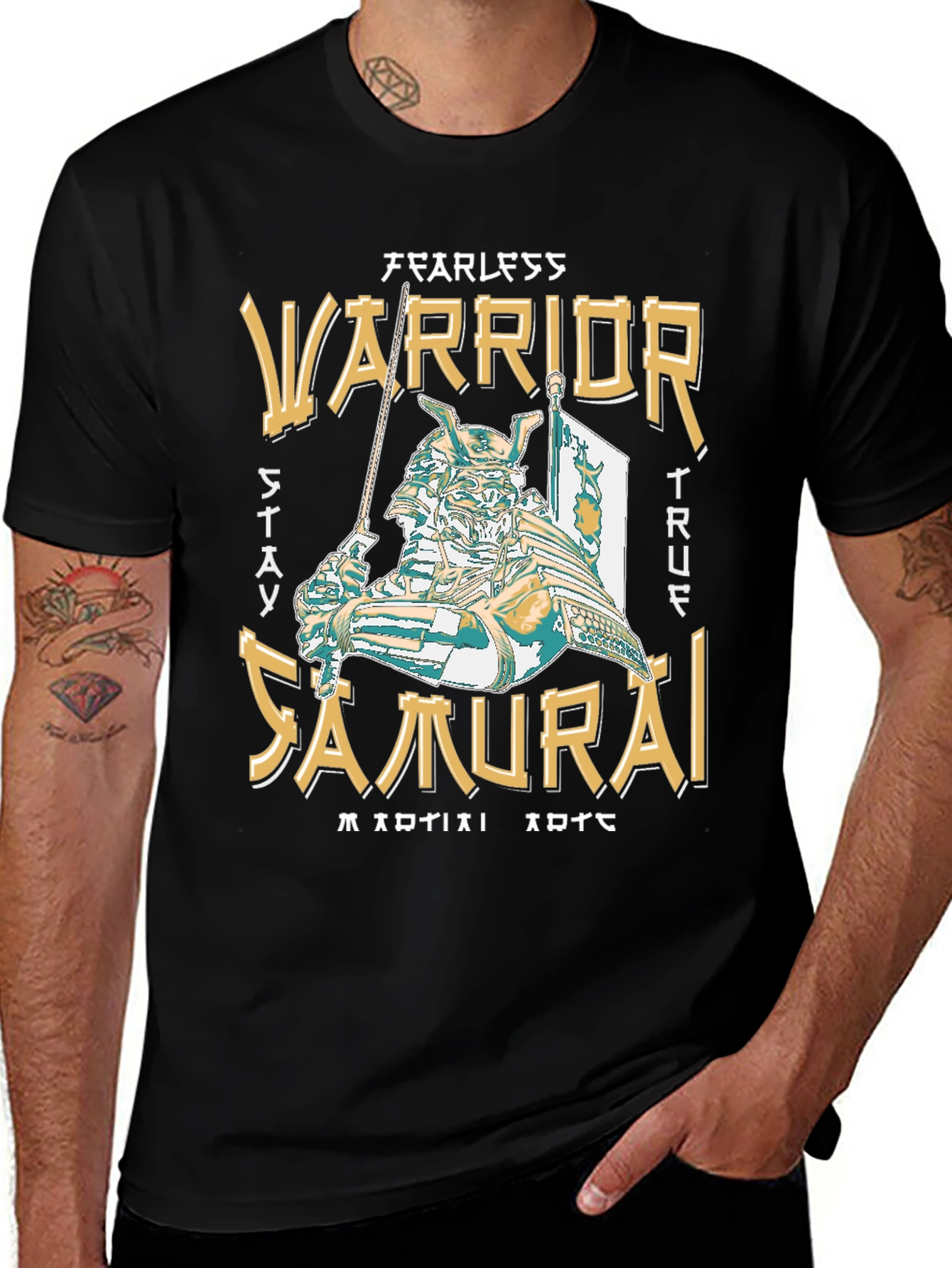 Fearless Warrior Samurai Graphic T-Shirt
