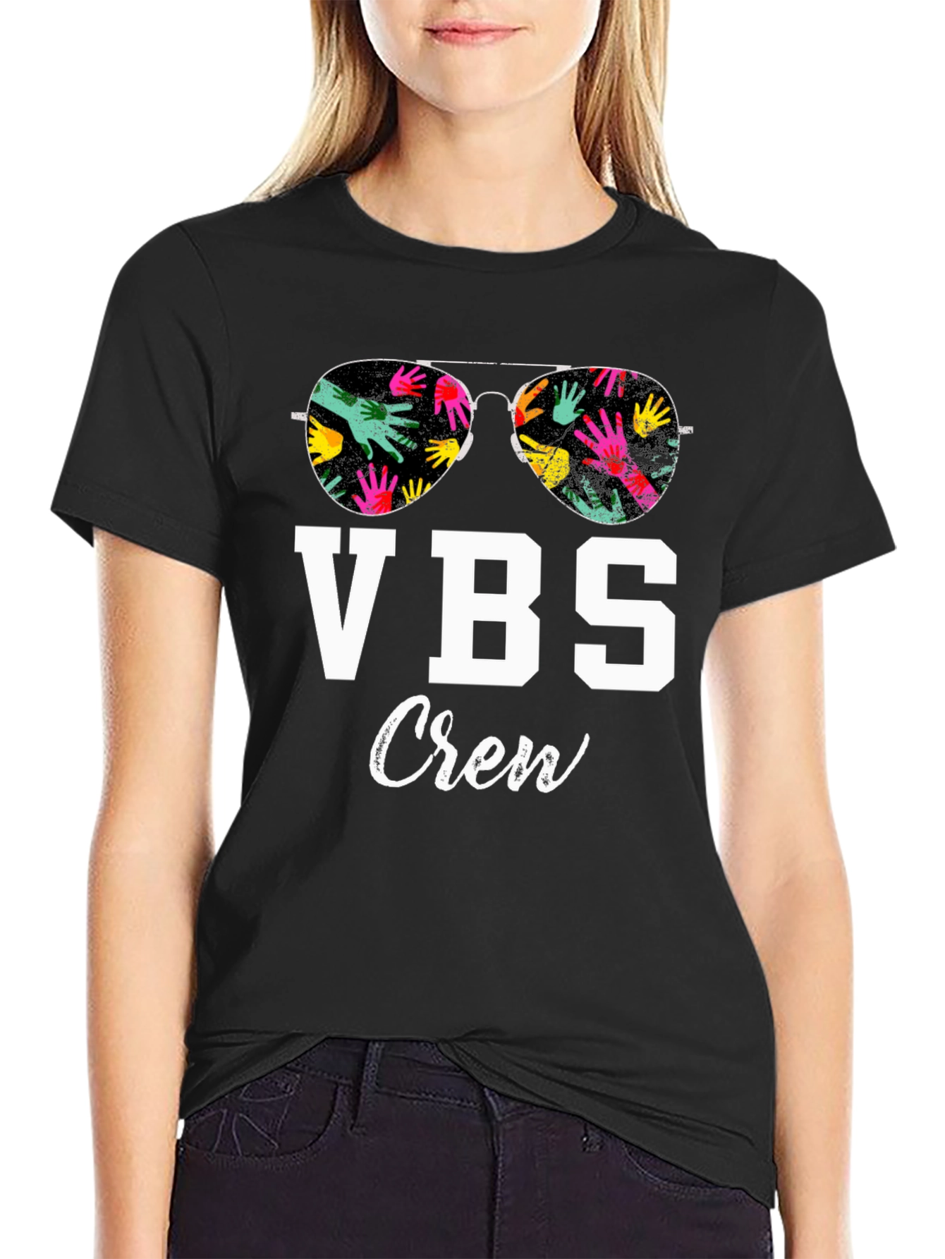 VBS Crew T-Shirt with Handprint Sunglasses