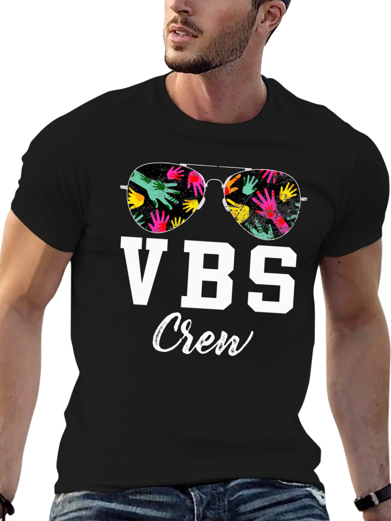 VBS Crew T-Shirt with Handprint Sunglasses