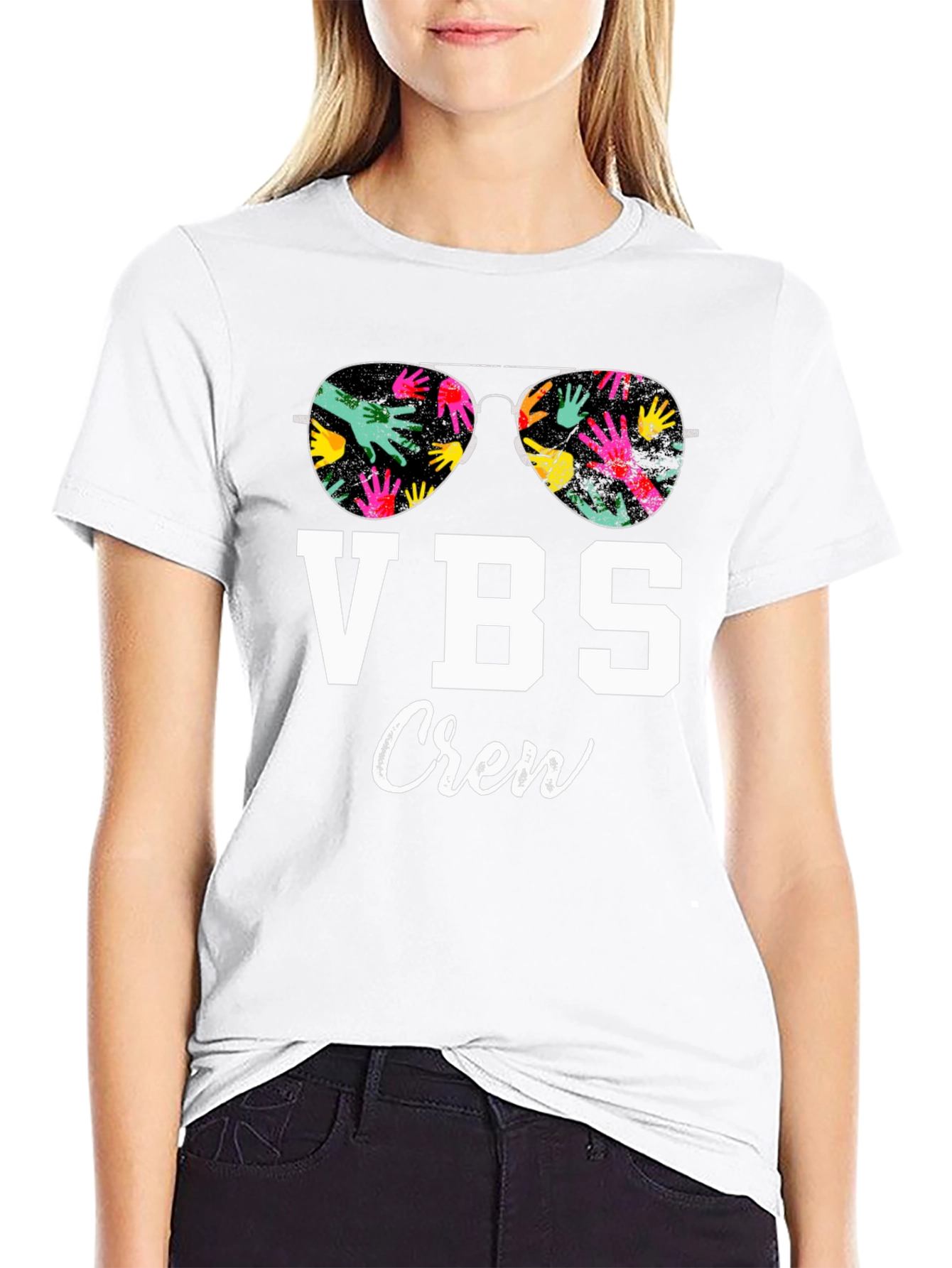 VBS Crew T-Shirt with Handprint Sunglasses