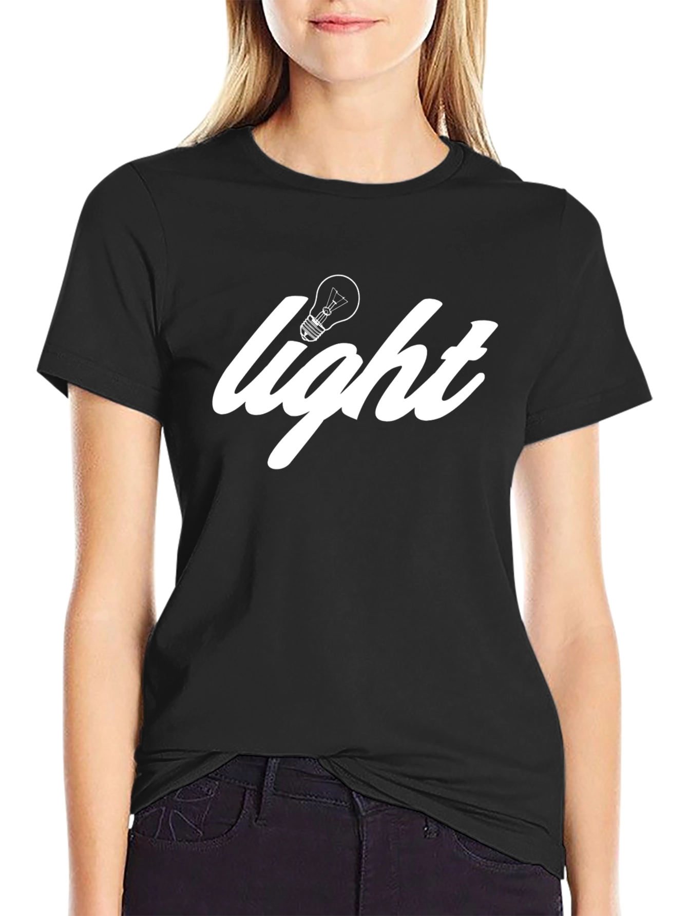 Light Bulb Graphic Black Tee - Stylish & Comfy