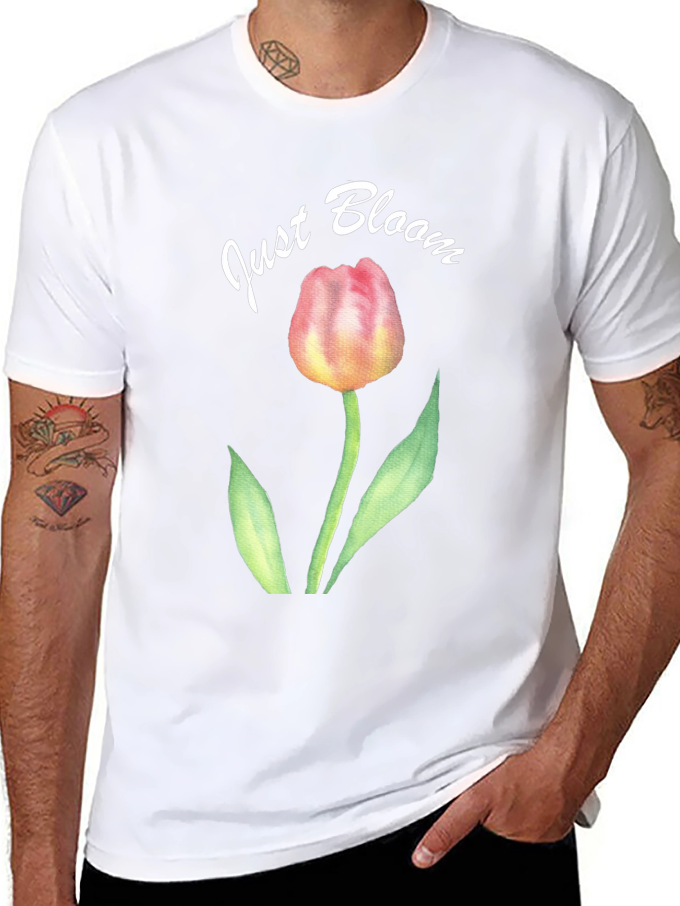 Just Bloom Black Tulip Graphic Tee