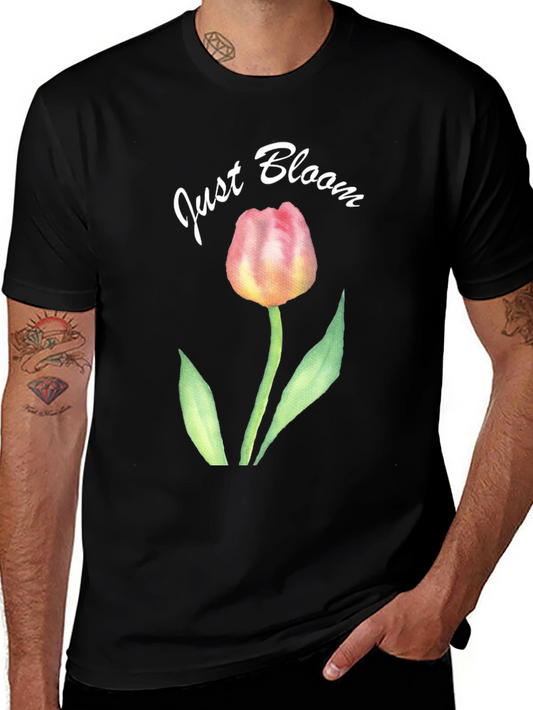 Just Bloom Black Tulip Graphic Tee