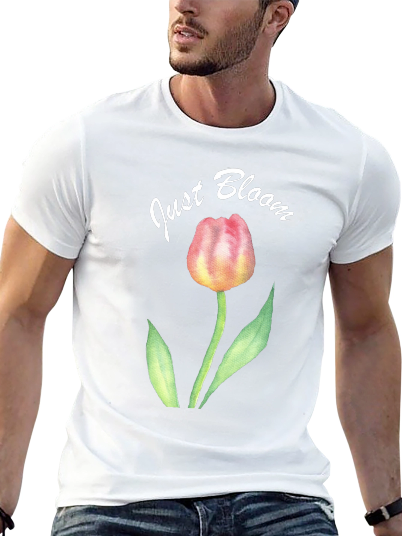 Just Bloom Black Tulip Graphic Tee