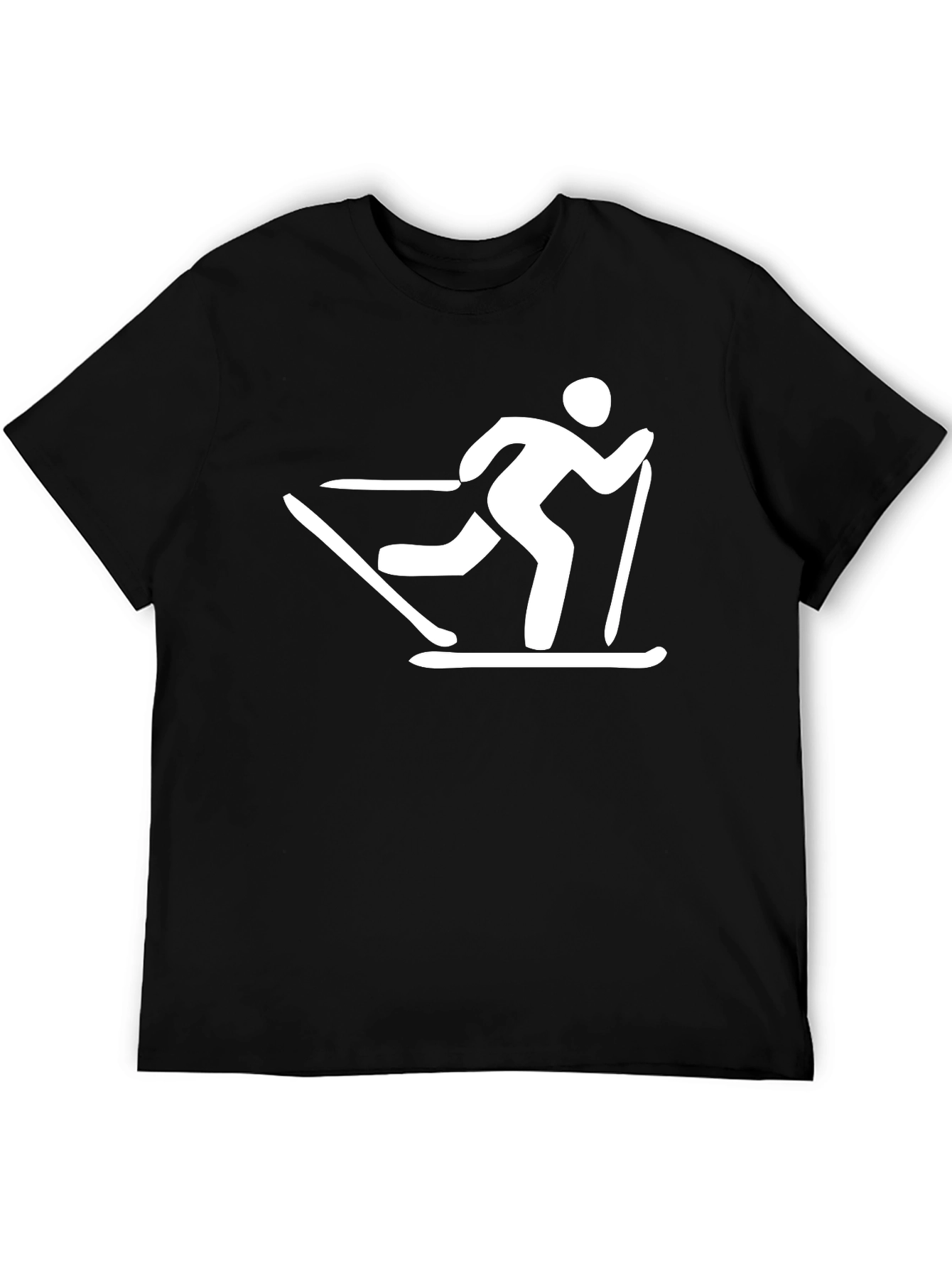 Skier Graphic T-Shirt - Black Cotton Tee