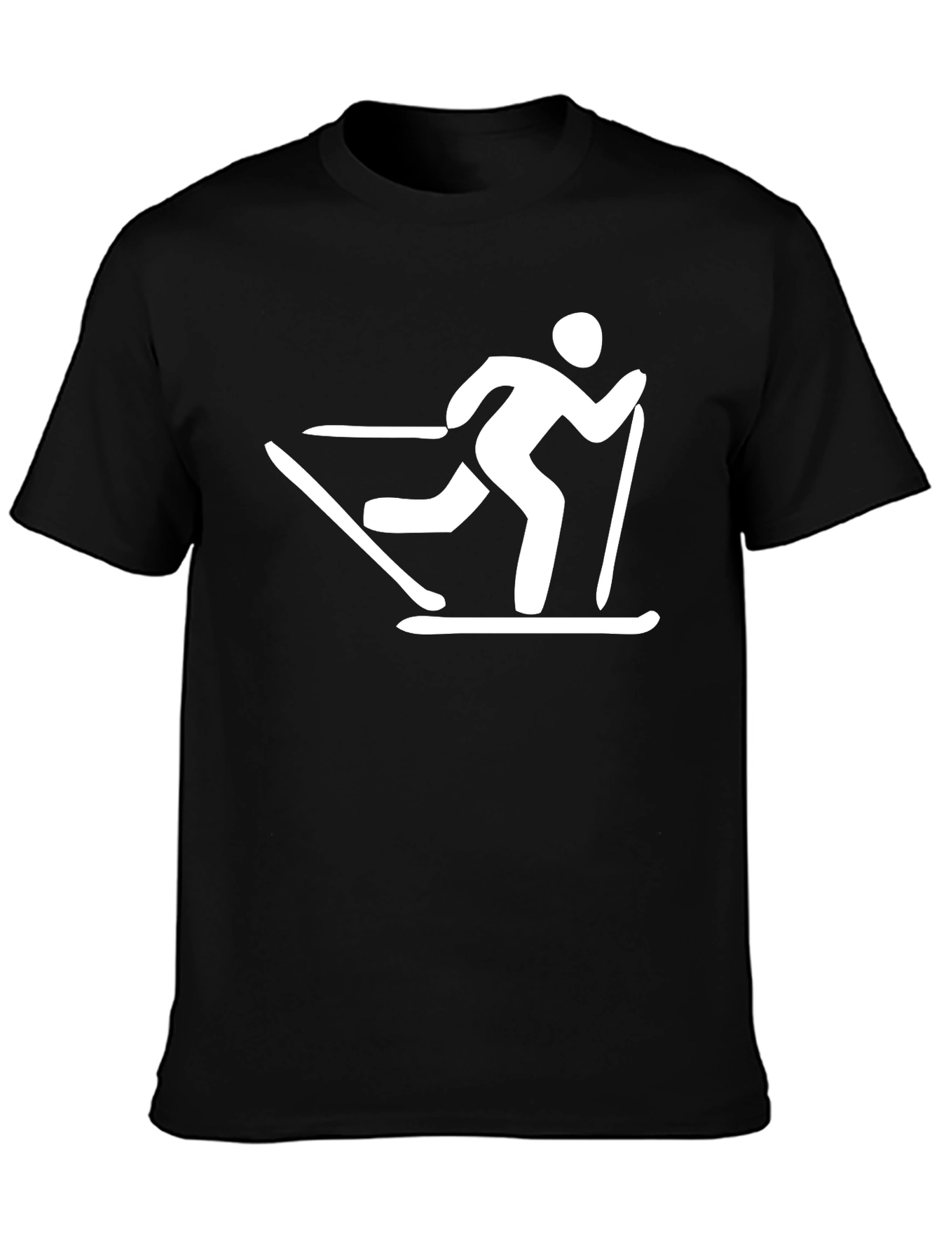 Skier Graphic T-Shirt - Black Cotton Tee