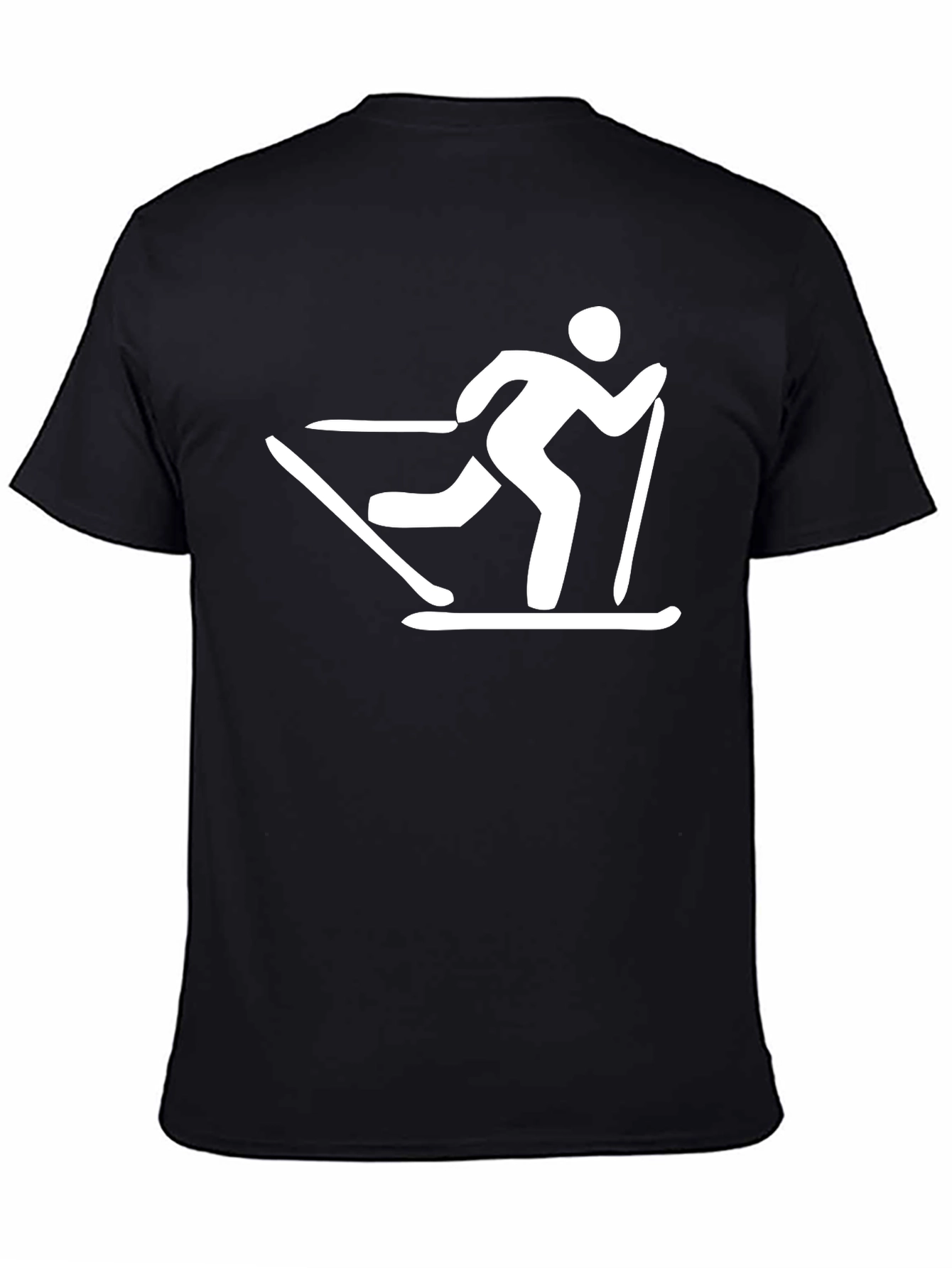 Skier Graphic T-Shirt - Black Cotton Tee