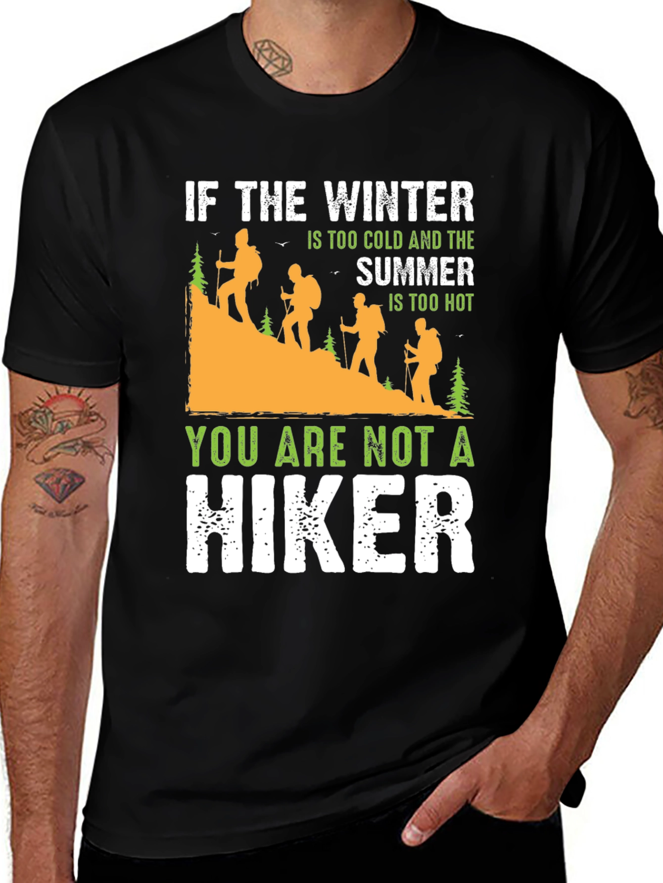 Humorous Hiking T-Shirt: Winter Cold Summer Hot