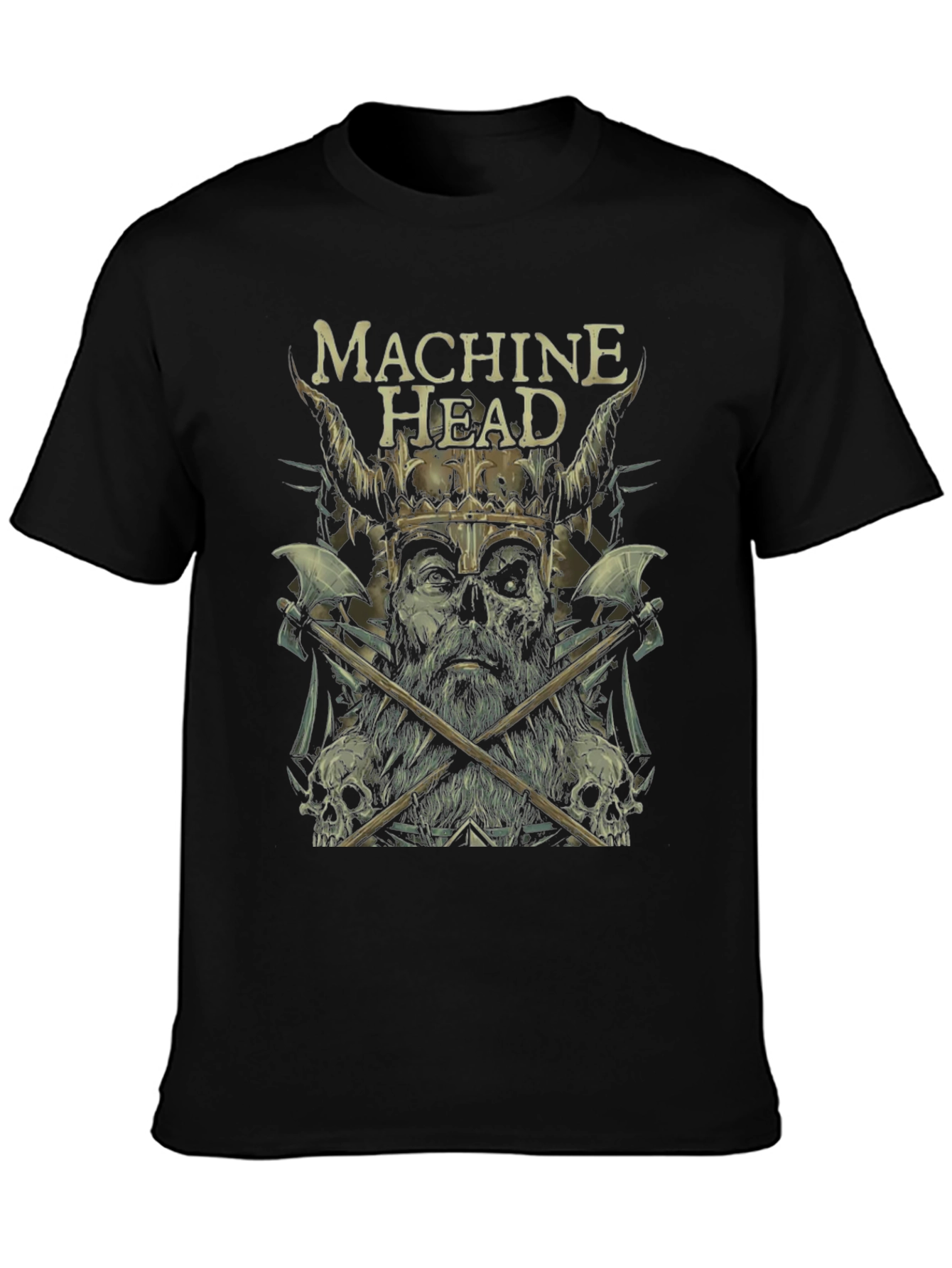 Machine Head Viking Graphic Print Black T-Shirt