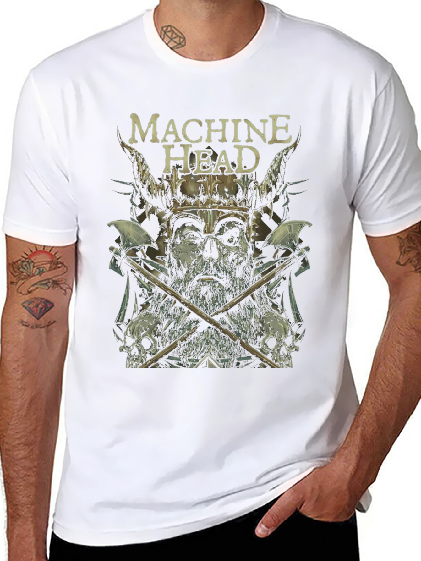 Machine Head Viking Graphic Print Black T-Shirt