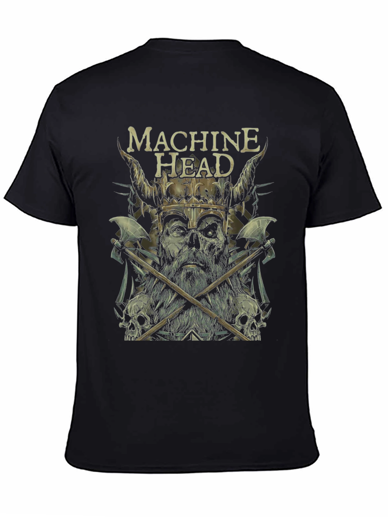 Machine Head Viking Graphic Print Black T-Shirt