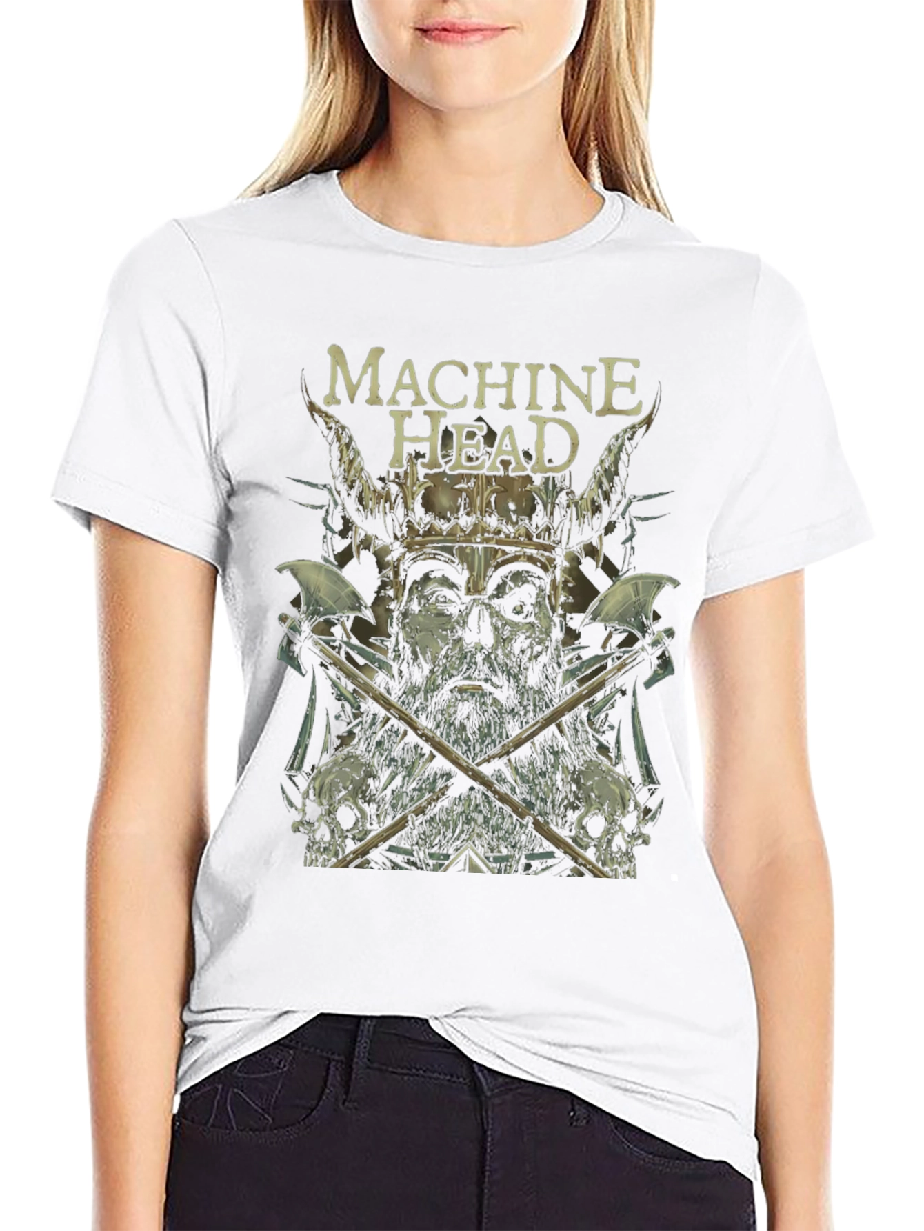 Machine Head Viking Graphic Print Black T-Shirt