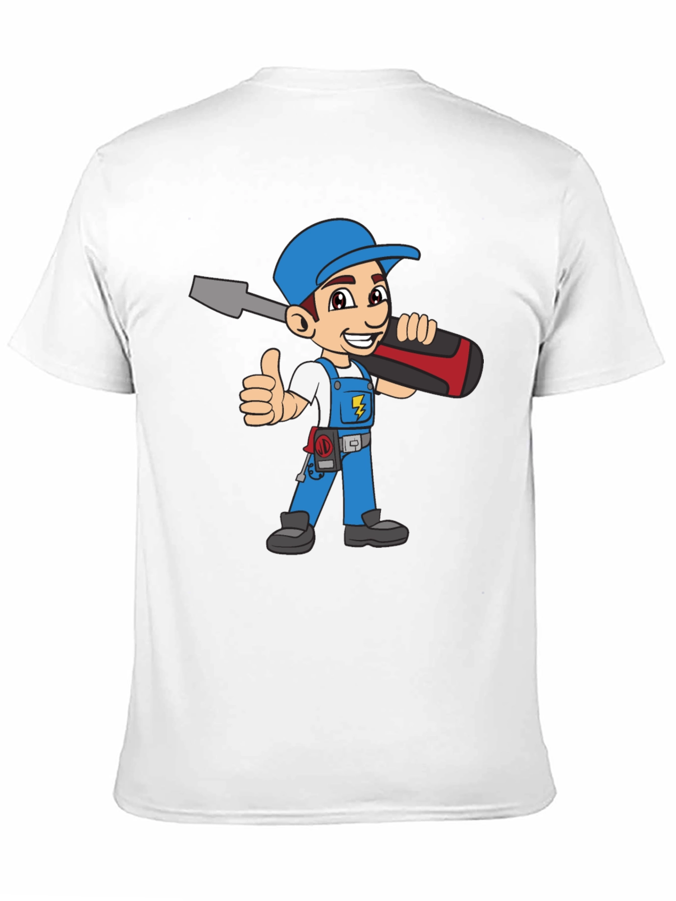 Electrician Cartoon Black T-Shirt
