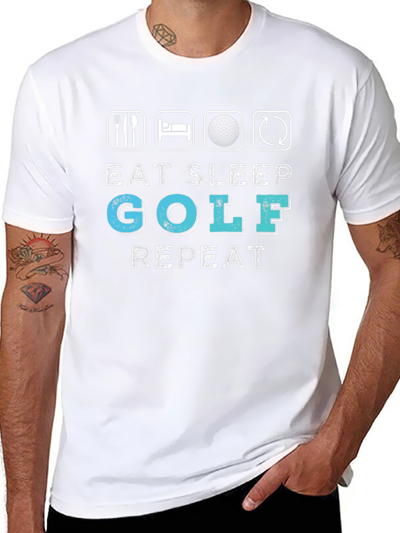 Eat Sleep Golf Repeat Graphic Tee
