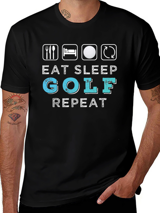 Eat Sleep Golf Repeat Graphic Tee
